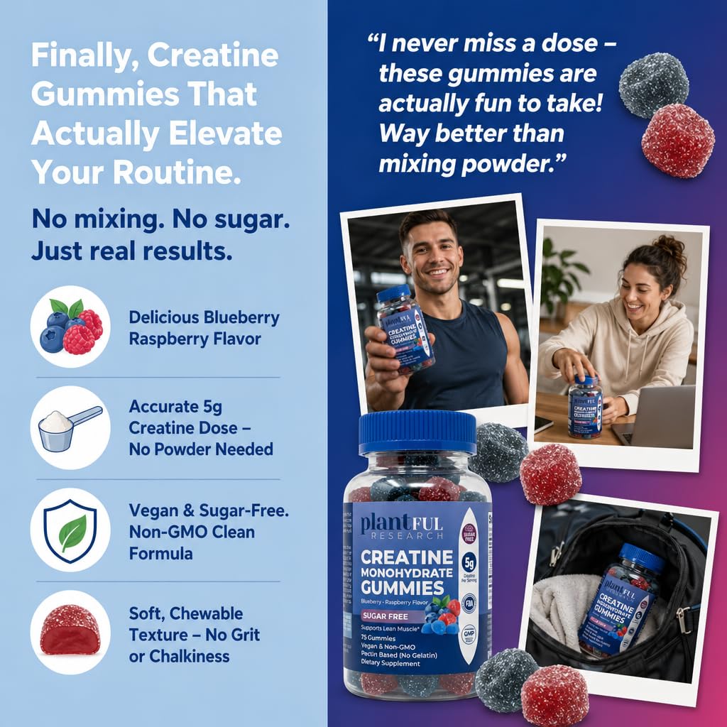 PLANTFUL RESEARCH Creatine Monohydrate Gummies 75