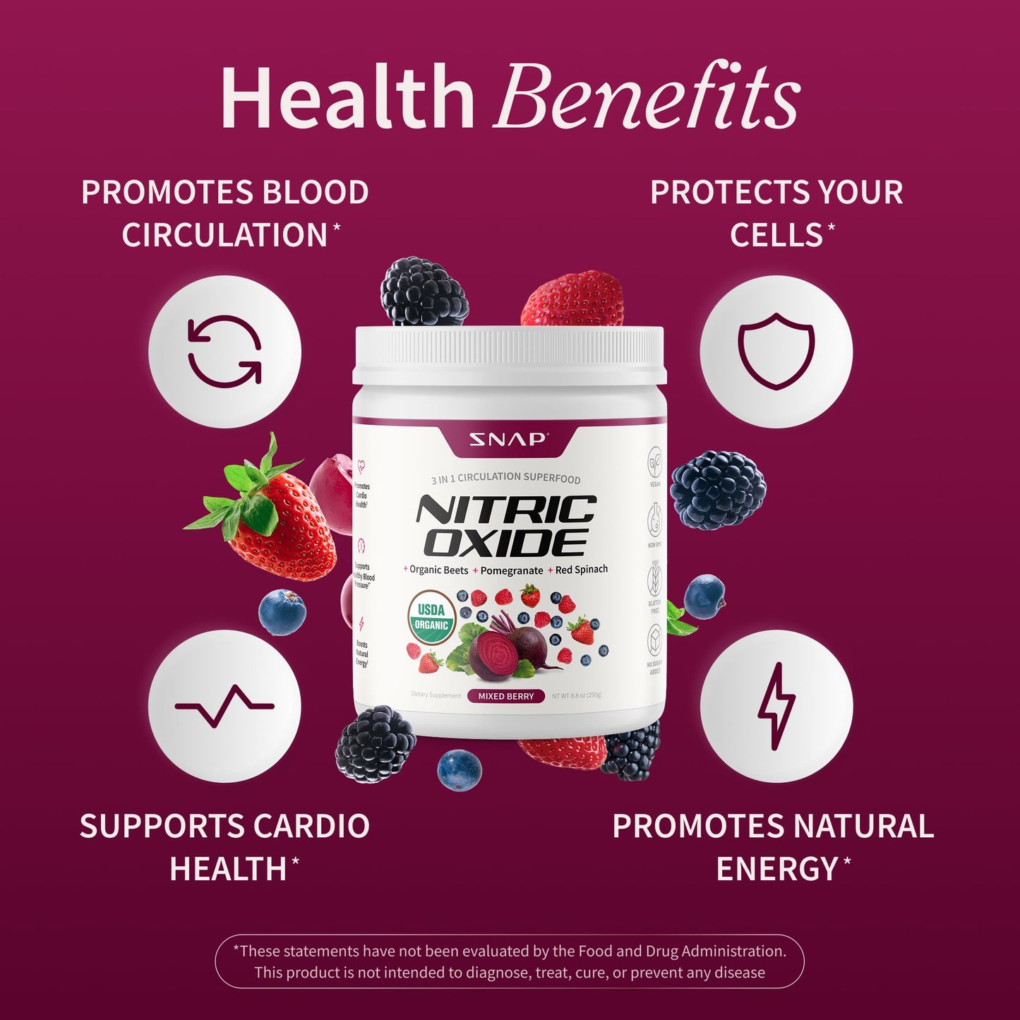 Snap Supplements Organic Beet Root Powder 8.8 oz
