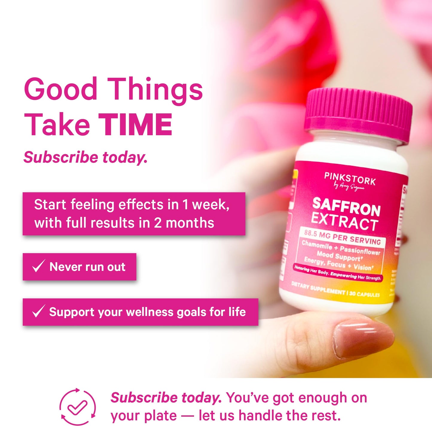 Pink Stork Saffron Extract for Mood Balance 30 Capsules