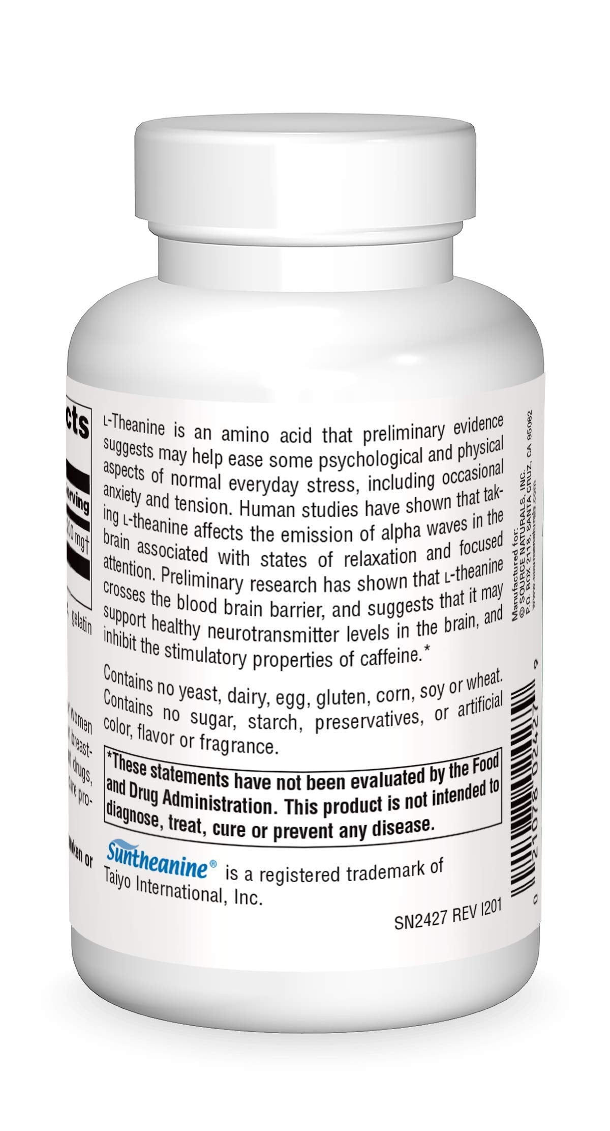 Source Naturals Serene Science L-Theanine Made with Suntheanine 200 mg, 120 Capsules