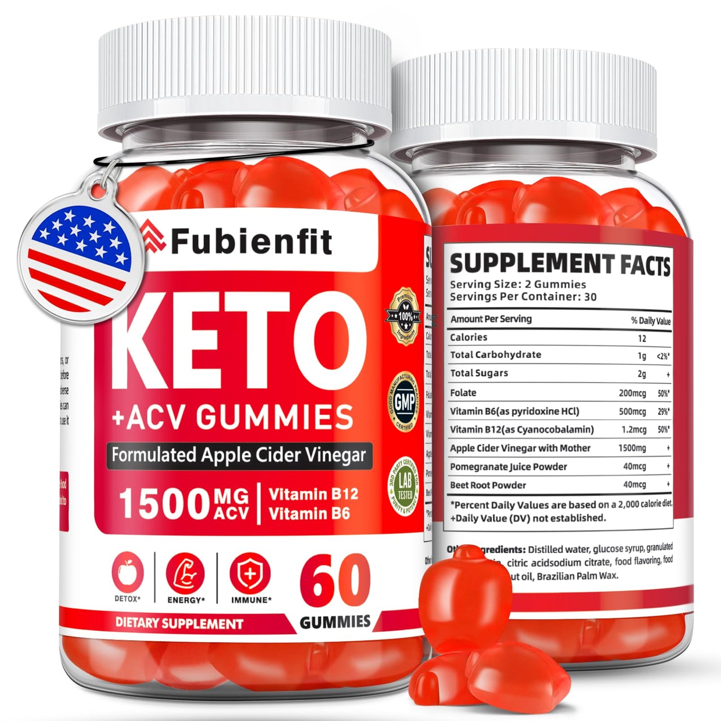 Fubienfit Keto ACV Gummies 1500MG Gummy 120
