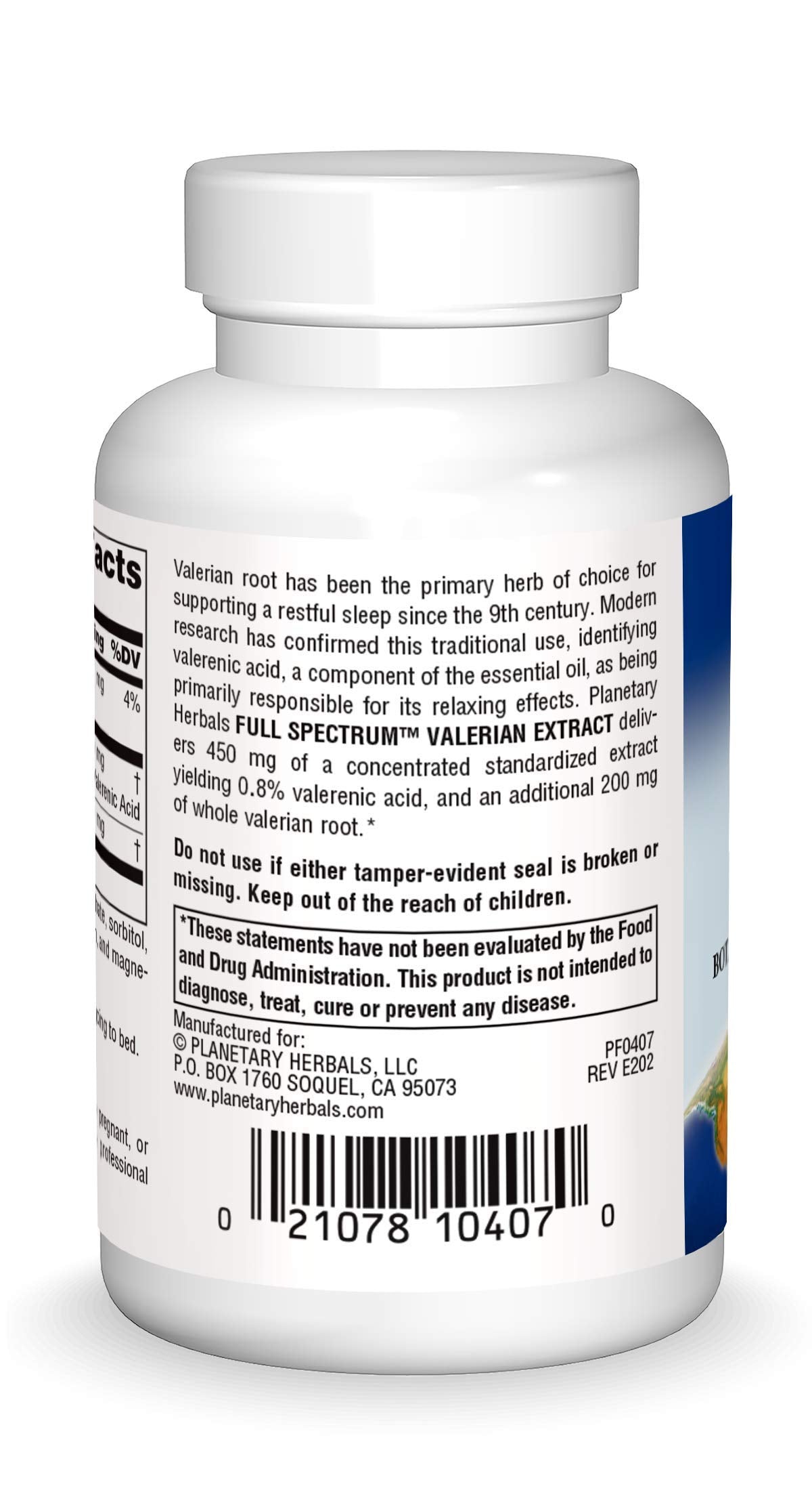 Planetary Herbals Valerian Extract Full Spectrum 650mg Capsule, 60 Count