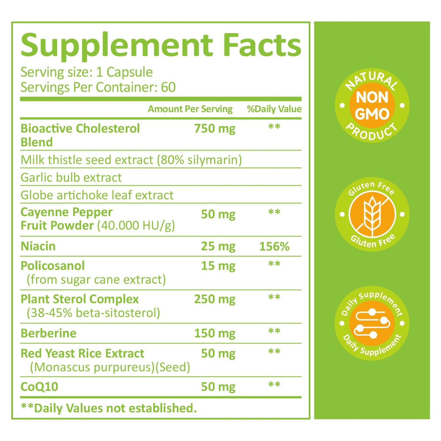 KUAFLY Cholesterol Lowering Supplements & Heart Support with Plant Sterols, Niacin, Red Yeast Rice, 180 Capsules
