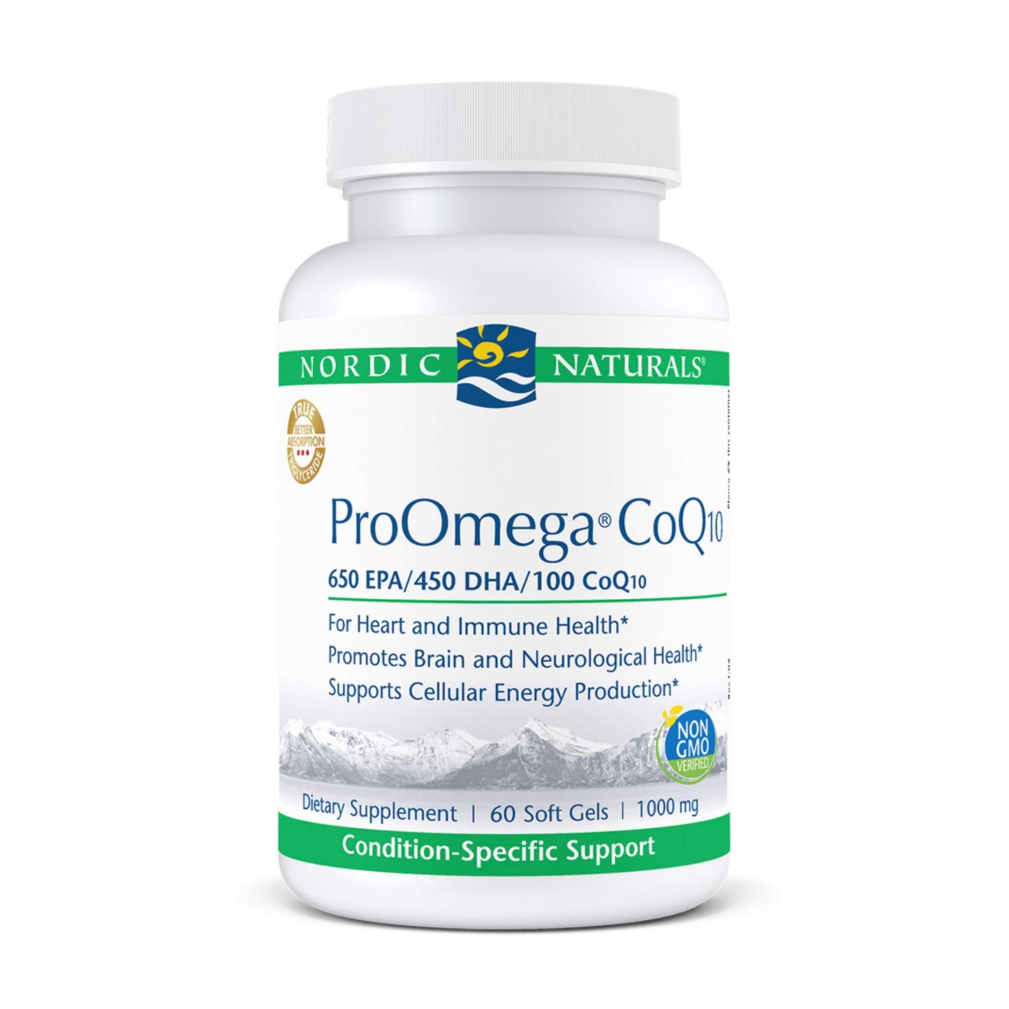 Nordic Naturals ProOmega CoQ10 1000mg Softgels, 60 Count