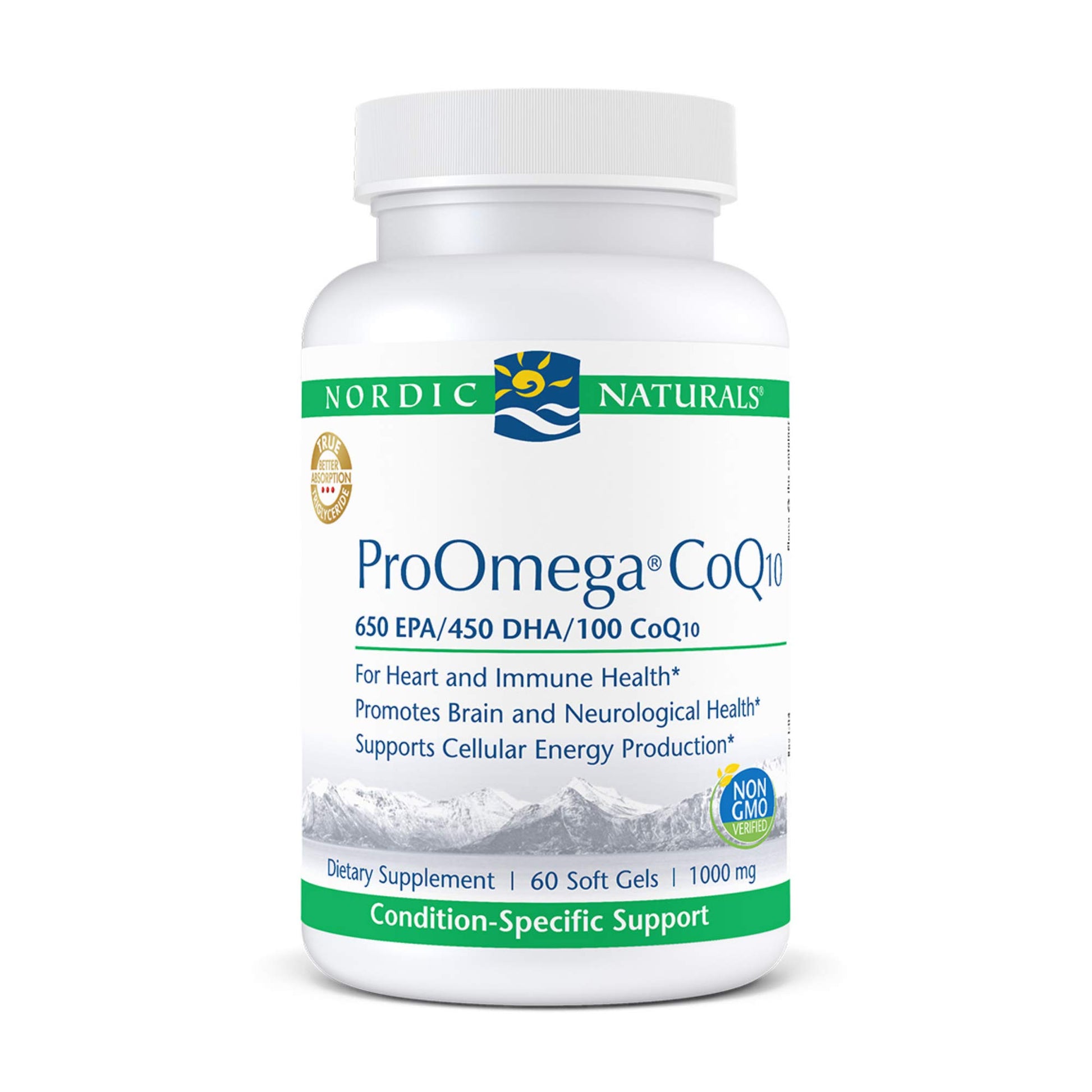 Nordic Naturals ProOmega CoQ10 1000mg Softgels, 60 Count