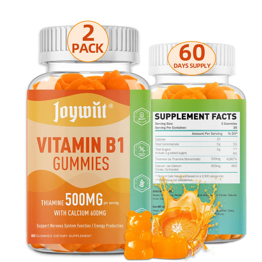 Joywiit Vitamin B1 Gummies 500mg, 120 Count