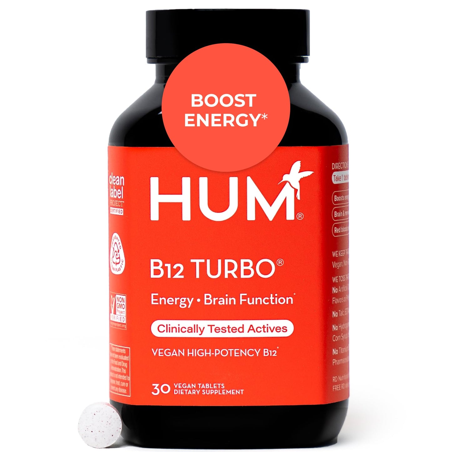 HUM B12 Turbo Tablets, 30 Count