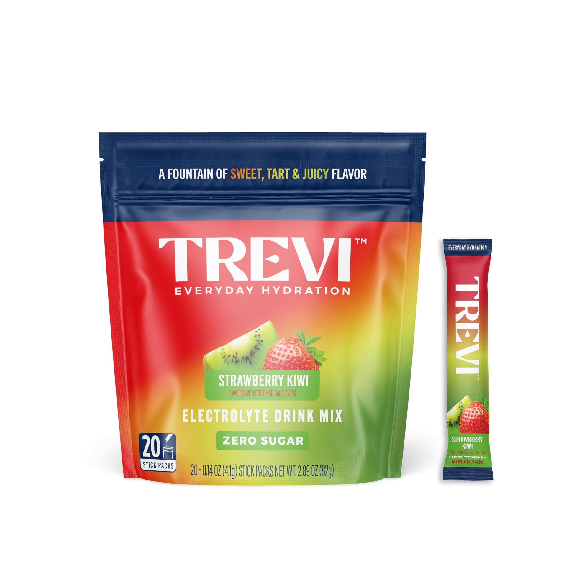 TREVI Electrolytes Powder Packets Strawberry Kiwi, 20 Servings