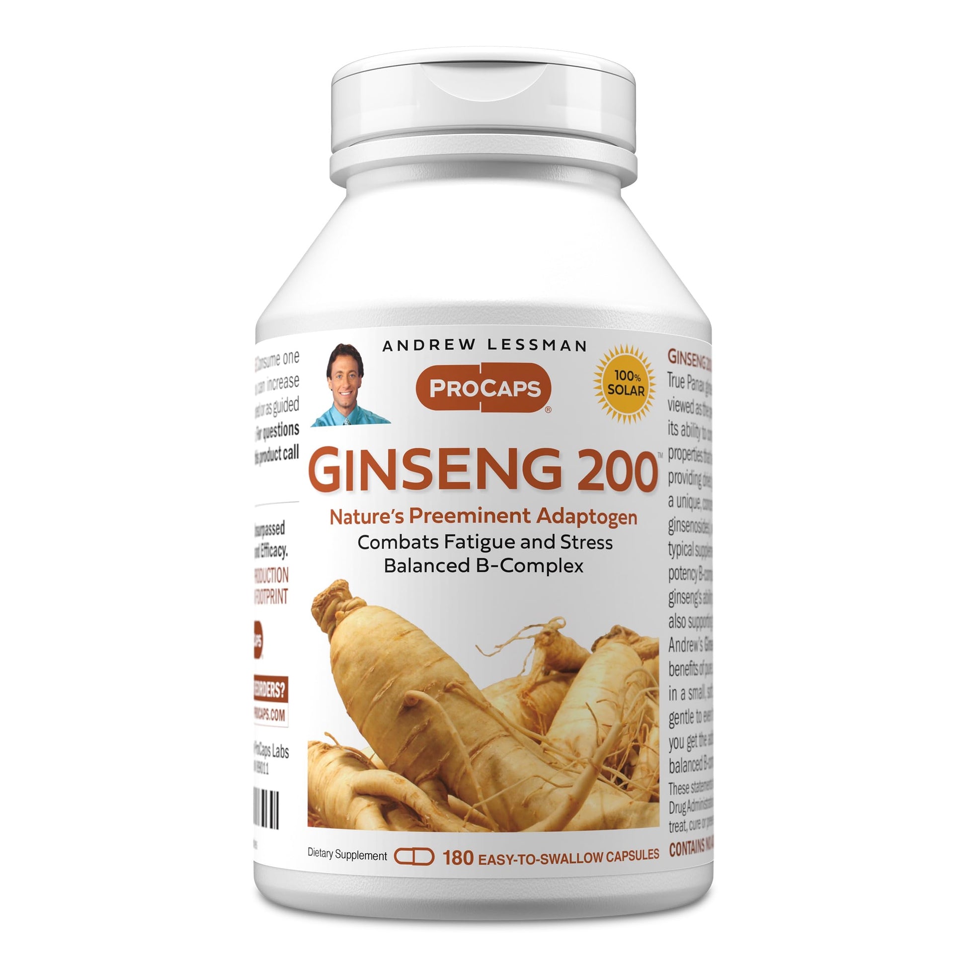 ANDREW LESSMAN Ginseng 200mg Capsules, 180 Count