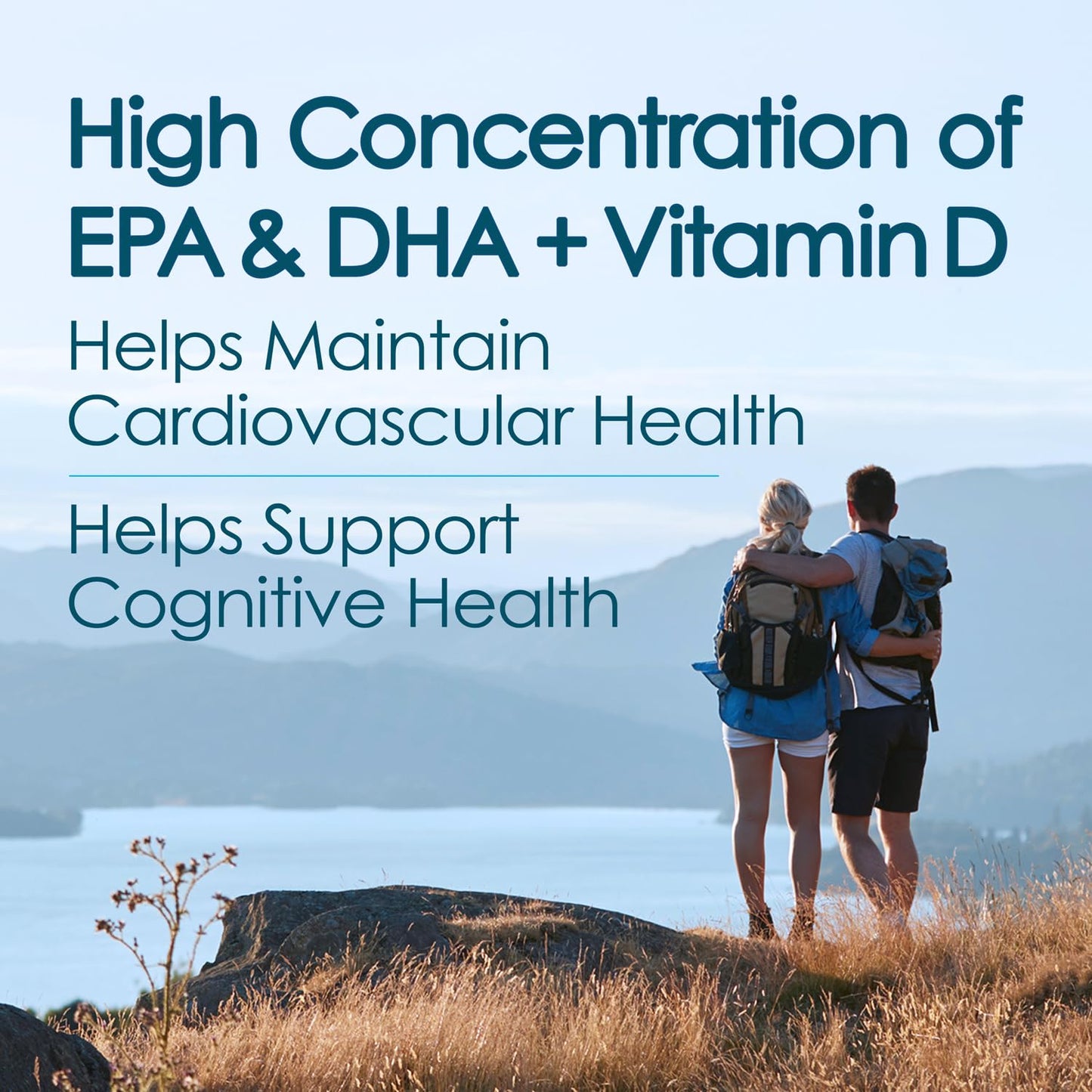 AQUA OMEGA Ultimate Strength Omega-3 Fish Oil Softgels with High EPA and DHA, Vitamin D, No Fishy Aftertaste, 120 Softgels