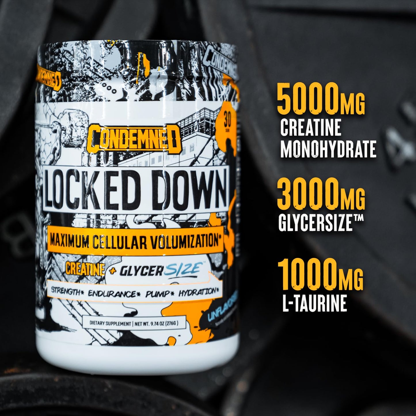 CONDEMNED Locked Down Creatine Performance Complex Powder 11.1 Ounce
