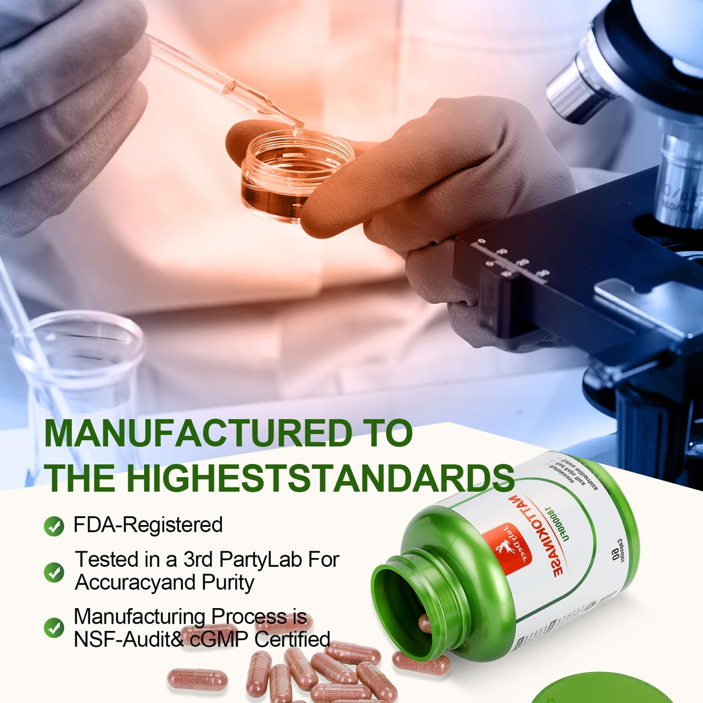 JulyDeer Nattokinase Capsule, 120 Count, 2 Bottles