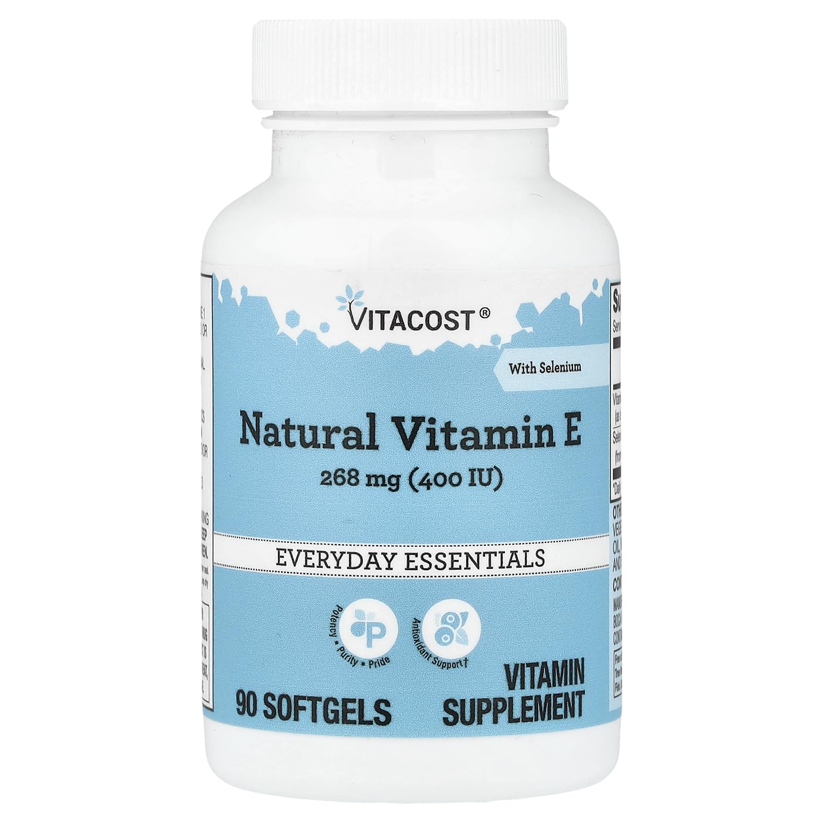 Vitacost Natural Vitamin E with Selenium Softgels, 1 Count