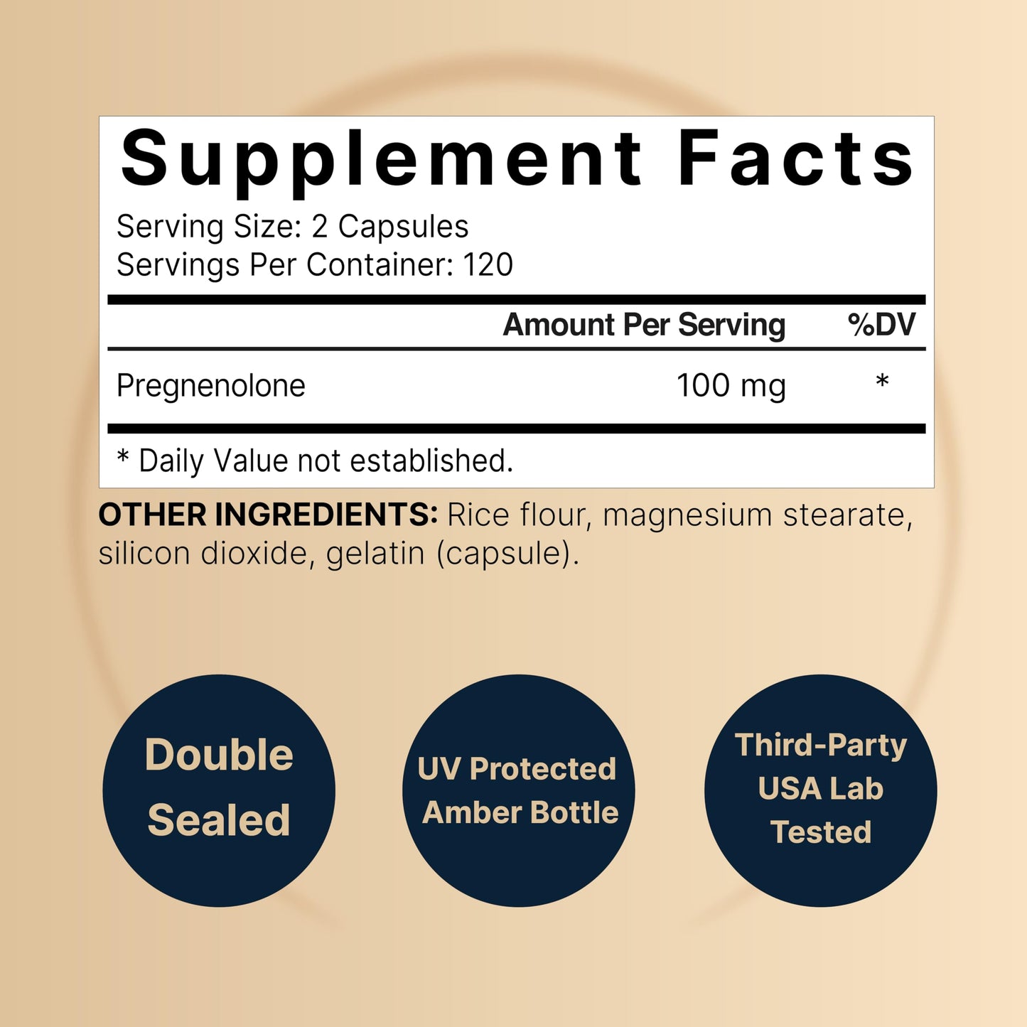 NatureBell Pregnenolone 100mg Capsules, 240 Count