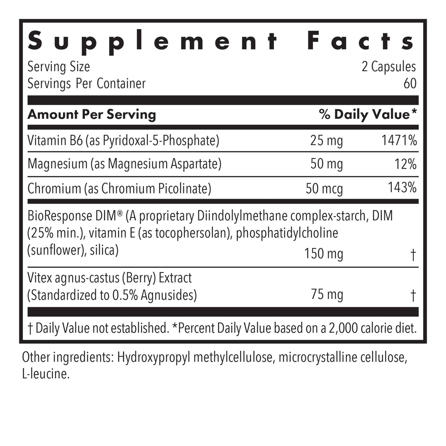 Allergy Research Group DIM Vitex - Supports Estrogen Metabolism - DIM with NAC and Vitamin B & Magnesium, 120 Capsules