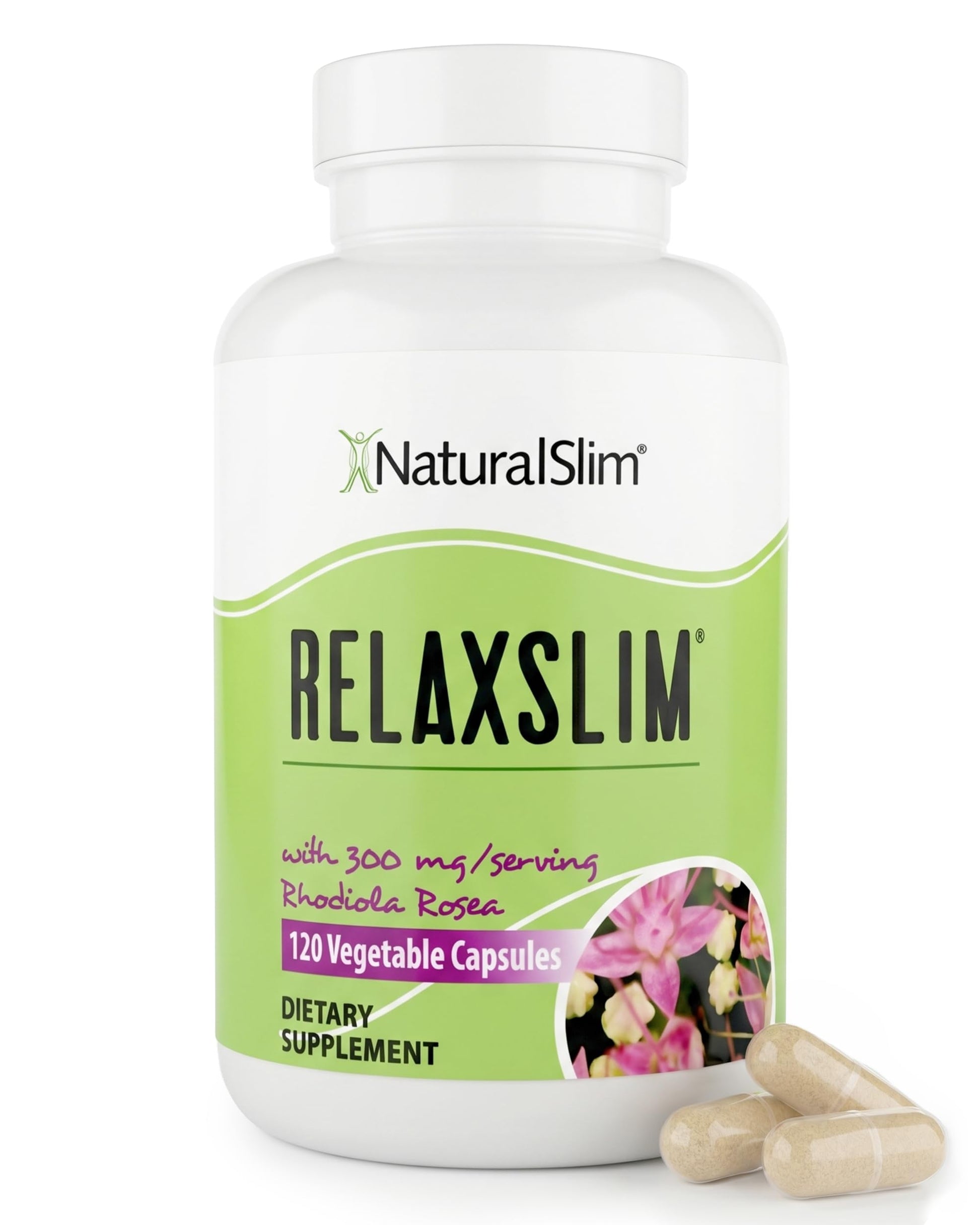 NaturalSlim Relaxslim Rhodiola Rosea & Adaptogenic Herb for Brain, Mood, Metabolism, Tension & Energy Support, 120 Capsules