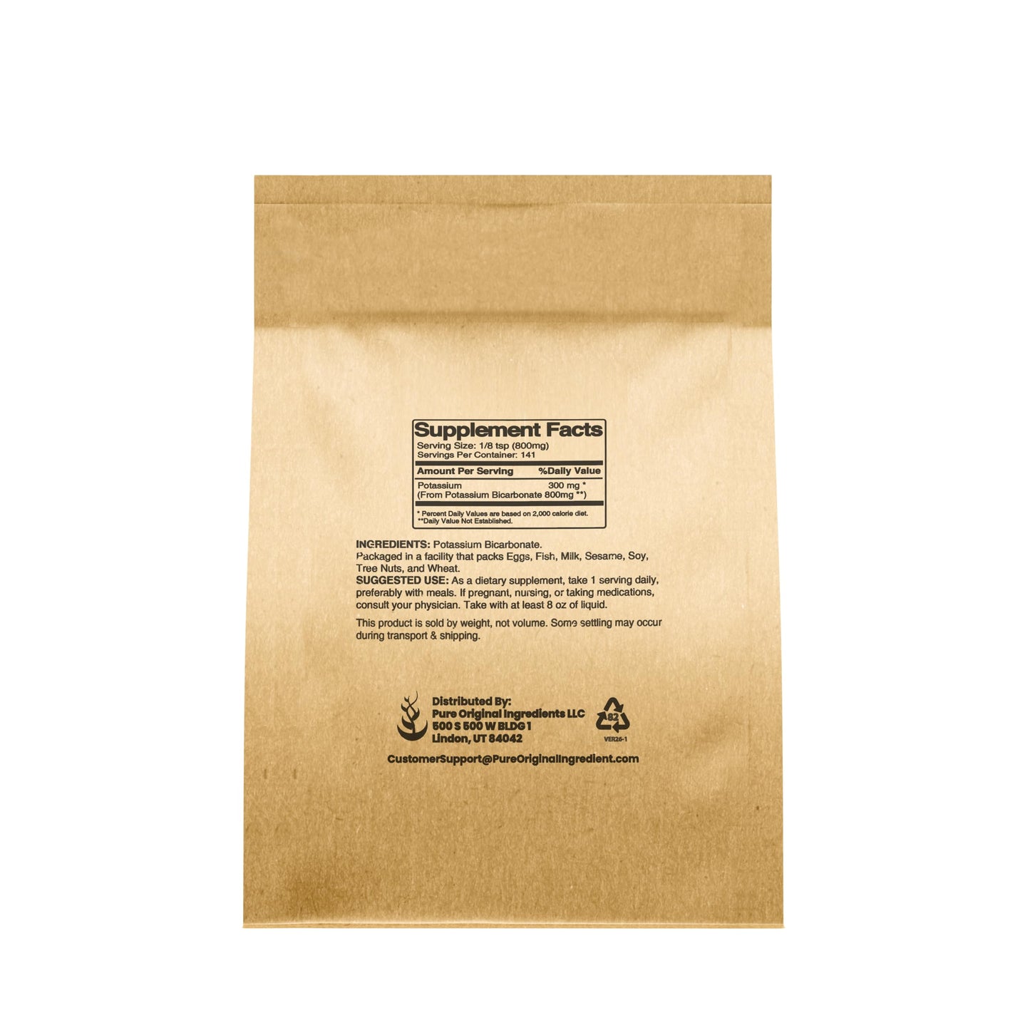 Pure Original Ingredients Potassium Bicarbonate Powder 4 oz