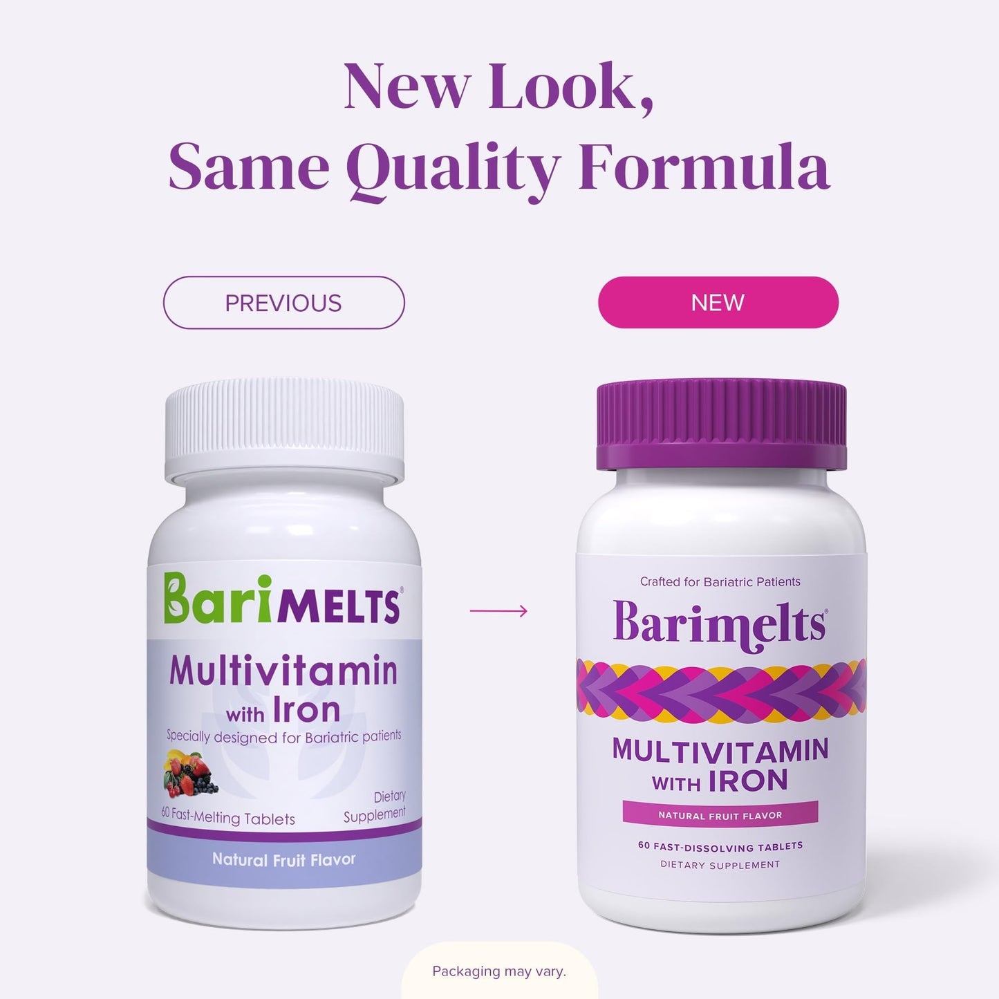 BariMelts Bariatric Multivitamin with Iron Tablets, 180 Tablets