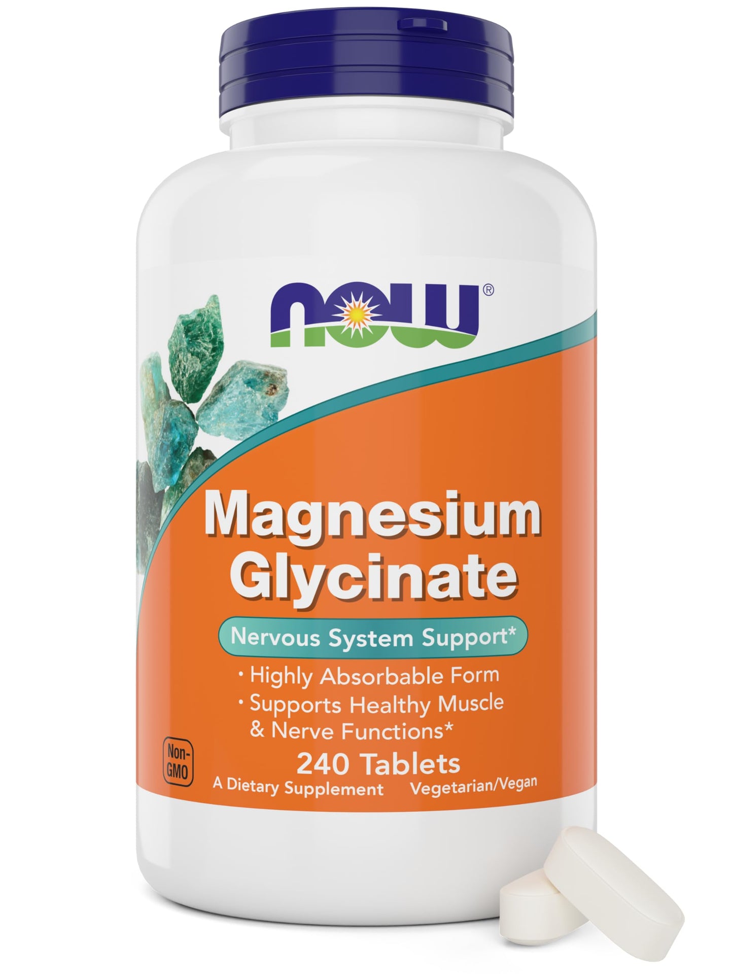 NOW Foods Magnesium Glycinate Tablets, 240 Tablets