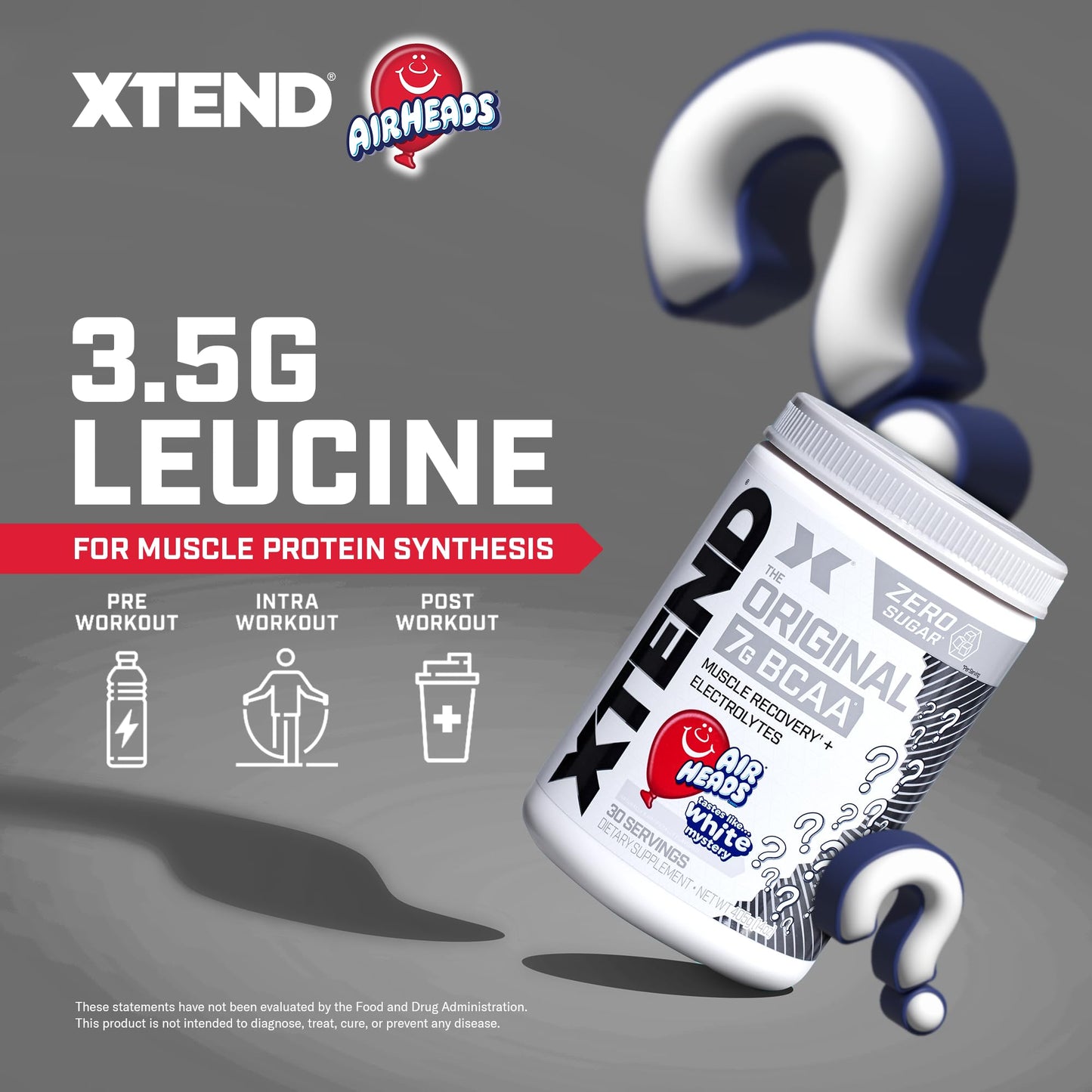 Xtend XTEND Original BCAA Powder Airheads Candy Flavor, 7g BCAA and 2.5g L-Glutamine, Sugar Free, 14 oz