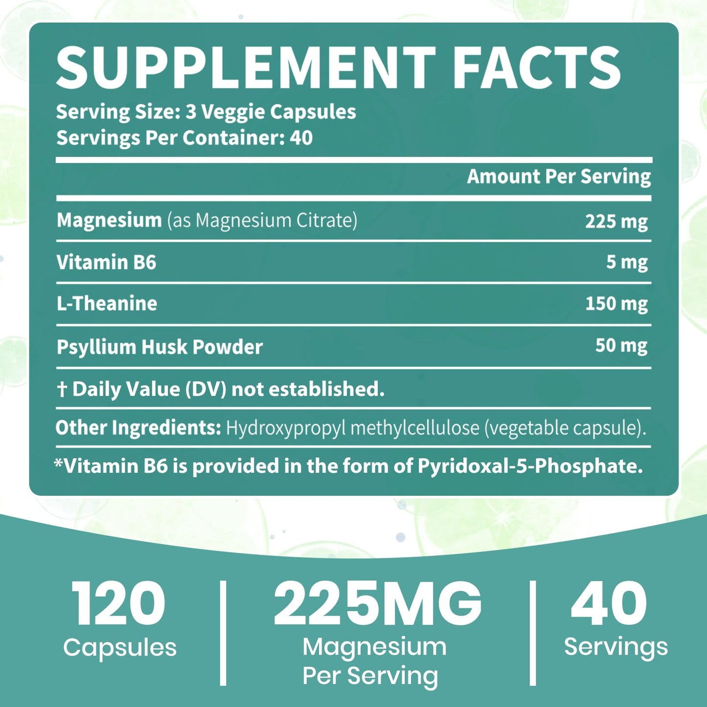Arofum Magnesium Citrate Capsules for Constipation & Sleep Support, Vegan Magnesium Citrate Supplement with Vitamin B6 & L-Theanine for High Absorption, 120 Count