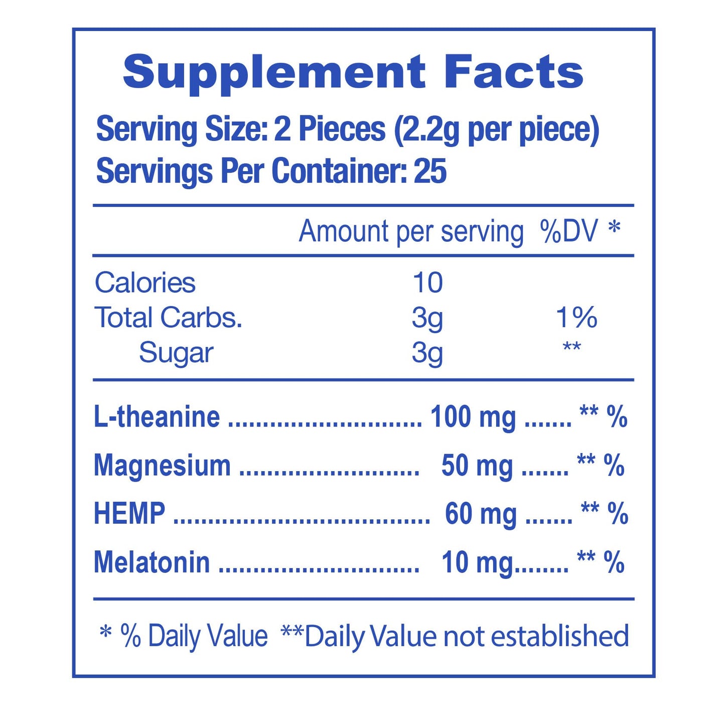 E-Z Nite Hemp + Melatonin Sleep Gummies with L-Theanine, Magnesium Gummy, 50 Count