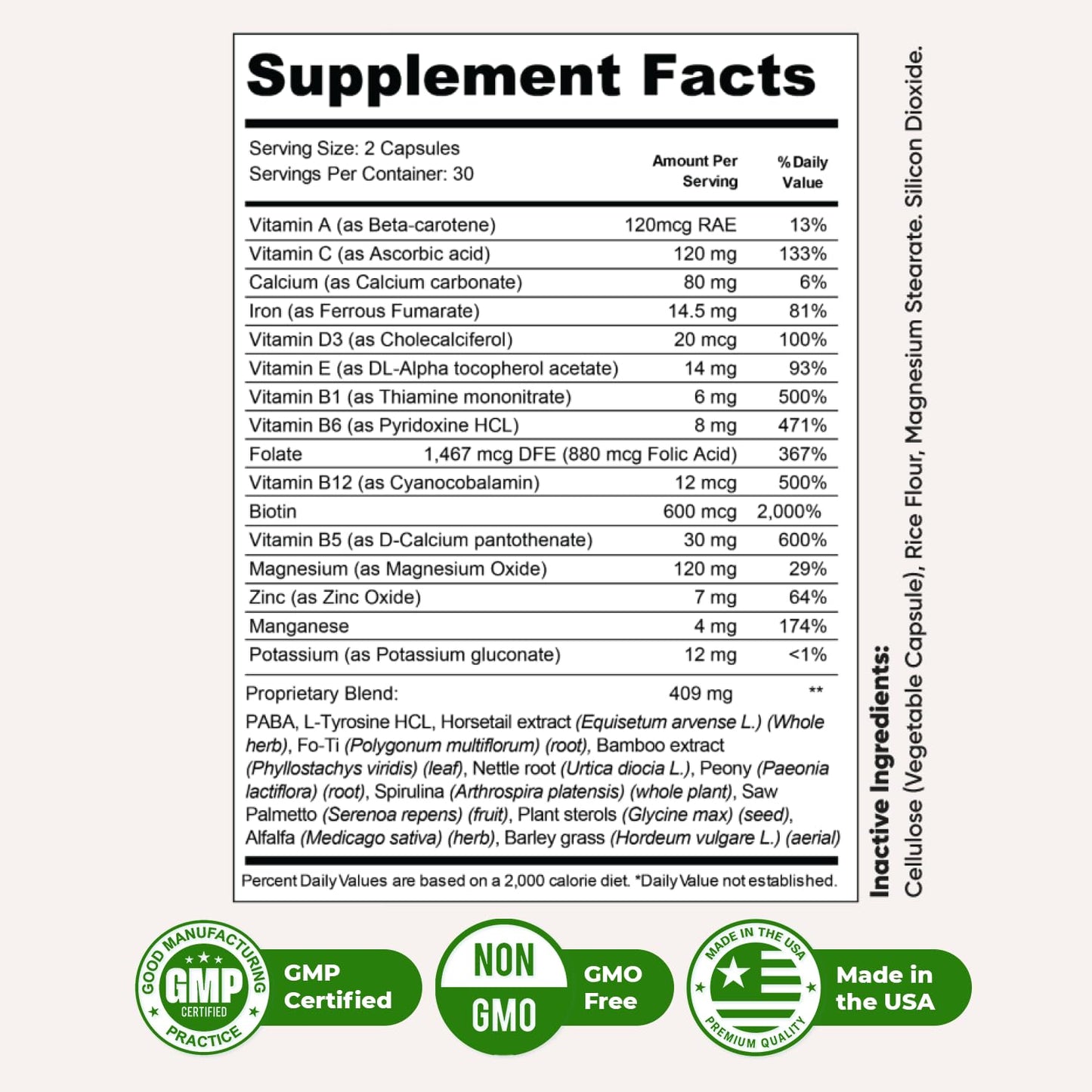 Nature’s NutriWave Mycosyn Pro - Natural Supplement with Vitamin C, Folate & Biotin 180 Capsules