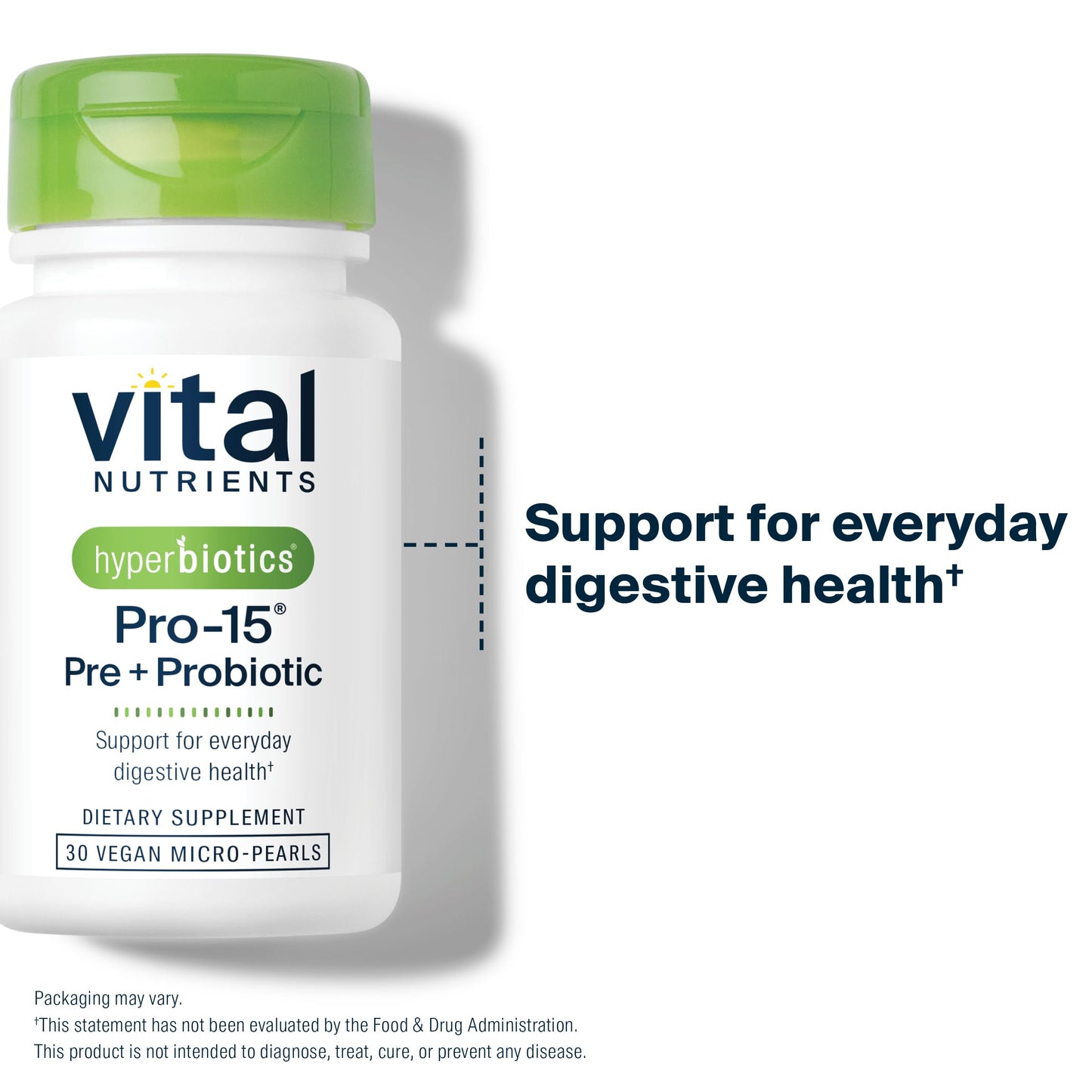 Hyperbiotics Vital Nutrients Pro-15 Prebiotics + Probiotics for Women and Men Tablets, 30 Count