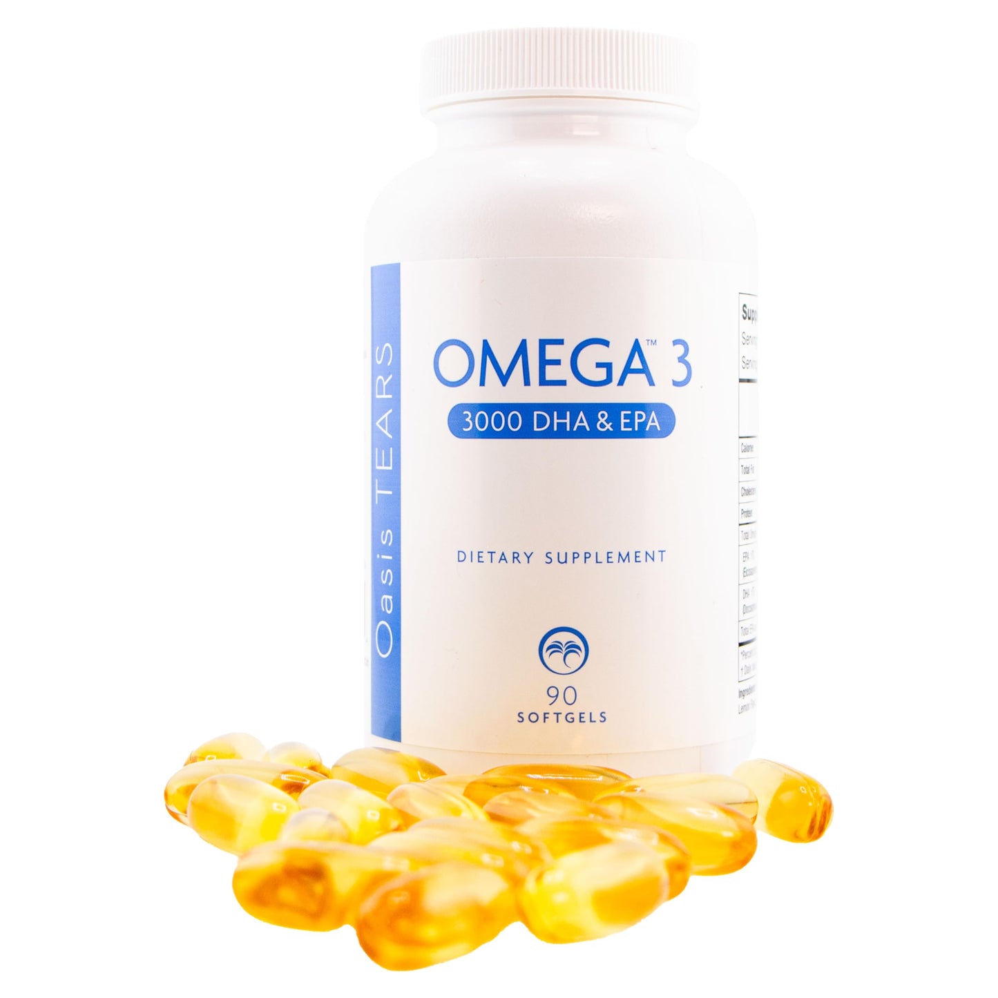 Oasis Tears Omega 3 Fish Oil Softgel 3000mg DHA EPA, 90 Softgels