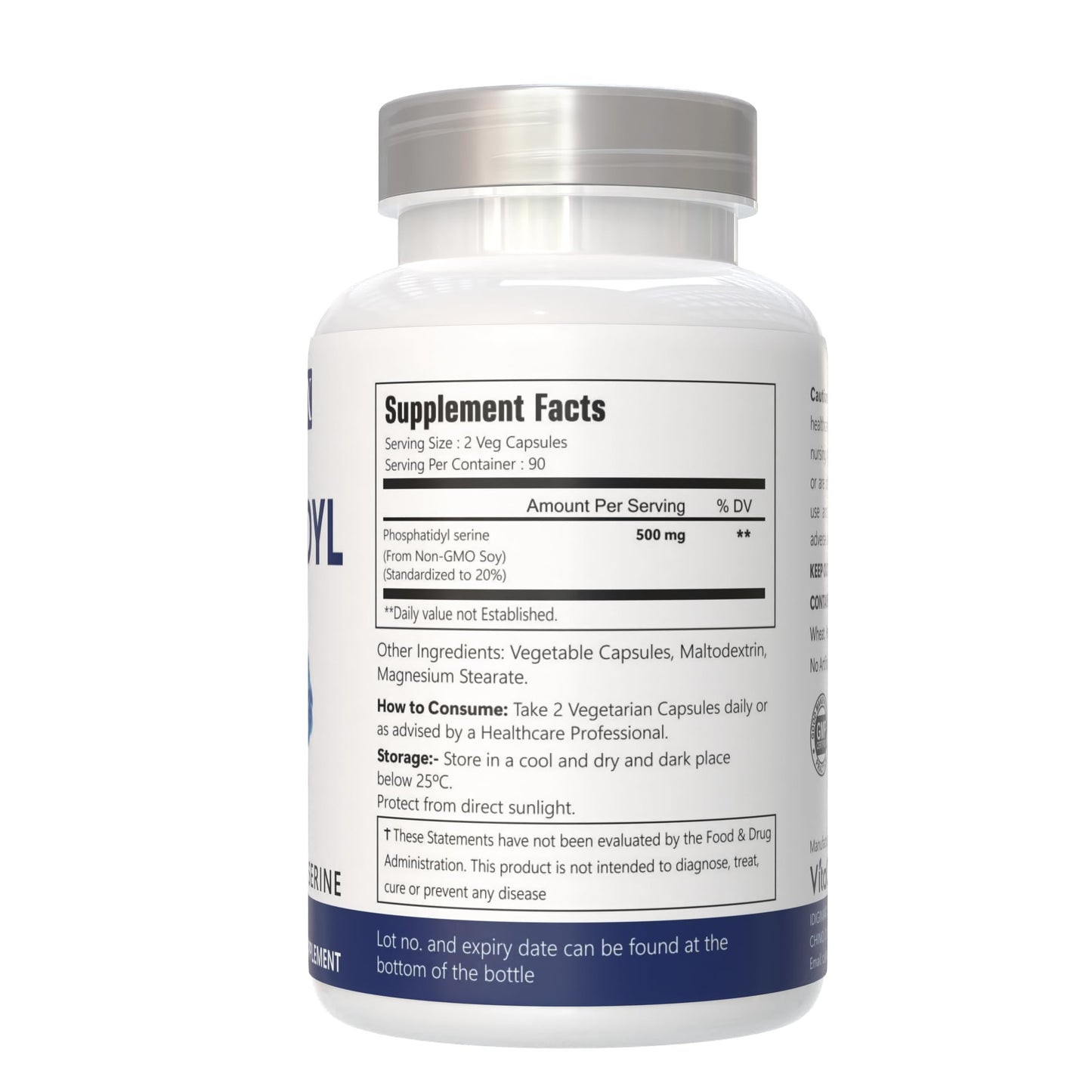 VitaCosmoX Phosphatidylserine 500mg, 180 Capsules