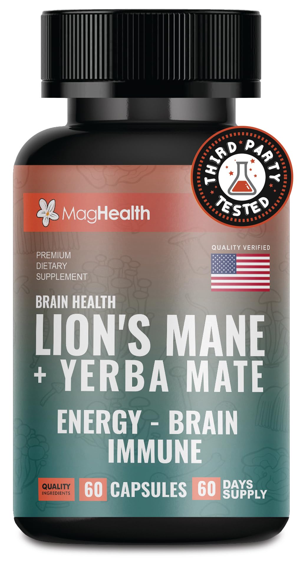 MagHealth Lion's Mane & Yerba Mate Capsules 60 Count