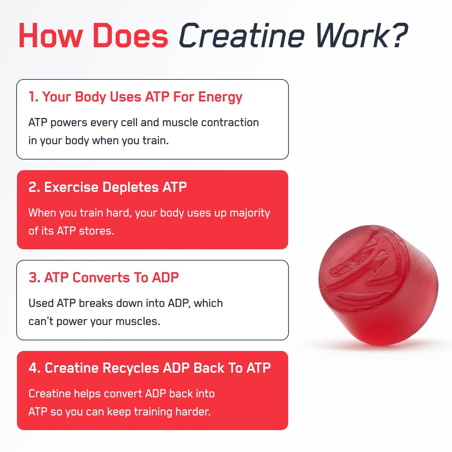 SteelFit Creapure Creatine Monohydrate, 120 Gummies