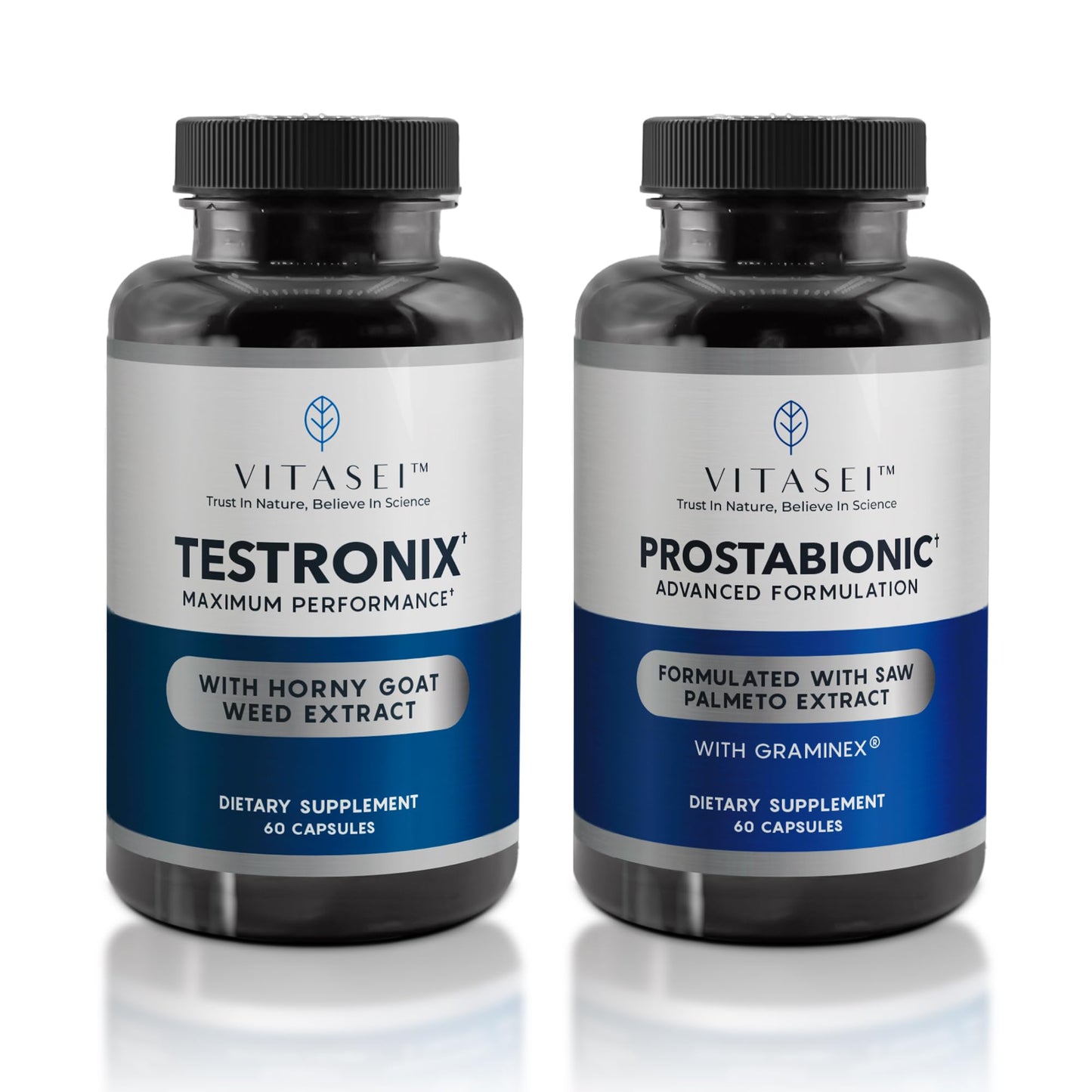 VITASEI Testronix Booster for Men and Prostabionic Prostate Dietary Supplements for Men Capsules, 60 Count