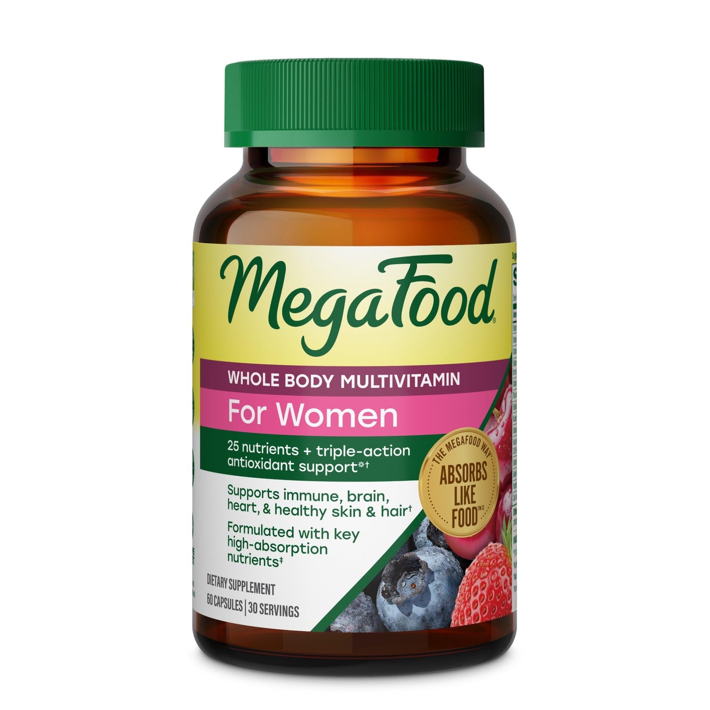MegaFood Whole Body Multivitamin for Women with 25 Nutrients Capsule 60 Count