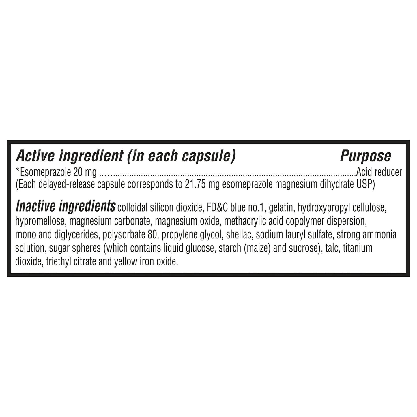 BasketGoods Equate Acid Reducer Esomeprazole Magnesium 20mg Delayed-Release Capsules, 42 Capsules