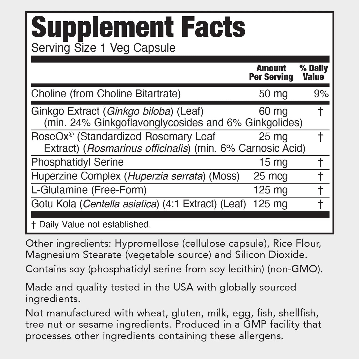 PureFormulas Neuro Complex for Brain Health, Cognitive Support & Memory Enhancement with Ginkgo Biloba, Phosphatidyl Serine, 60 Capsules