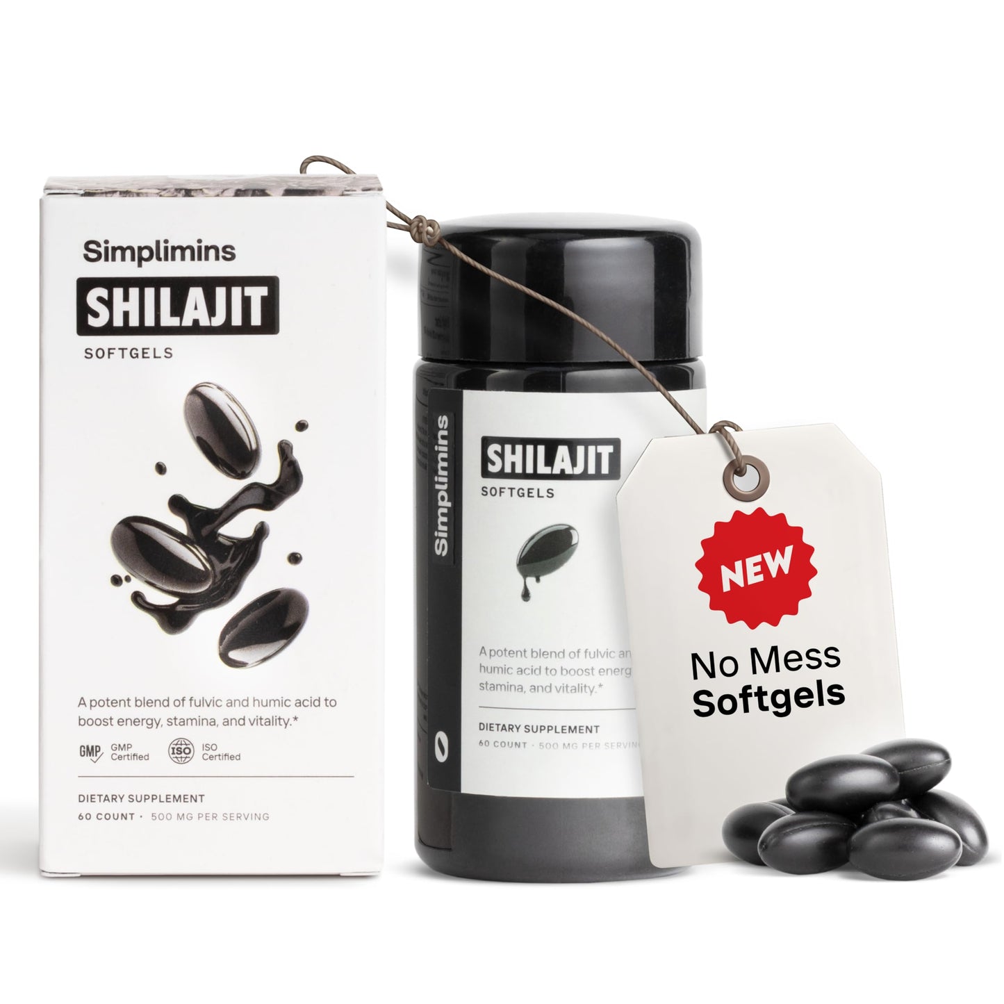 Simplimins Liquid Shilajit Softgels, 60 Count