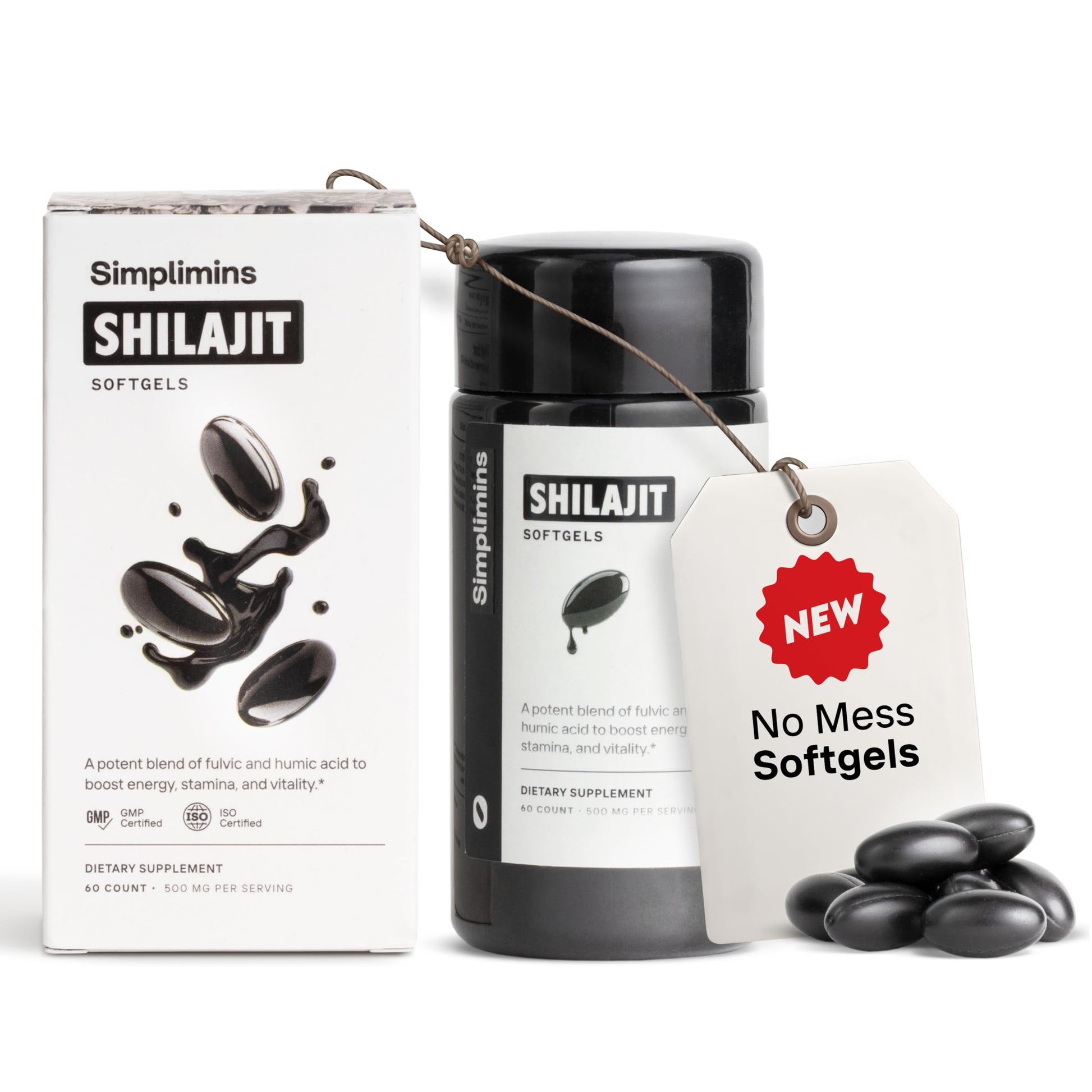 Simplimins Liquid Shilajit Softgels, 60 Count