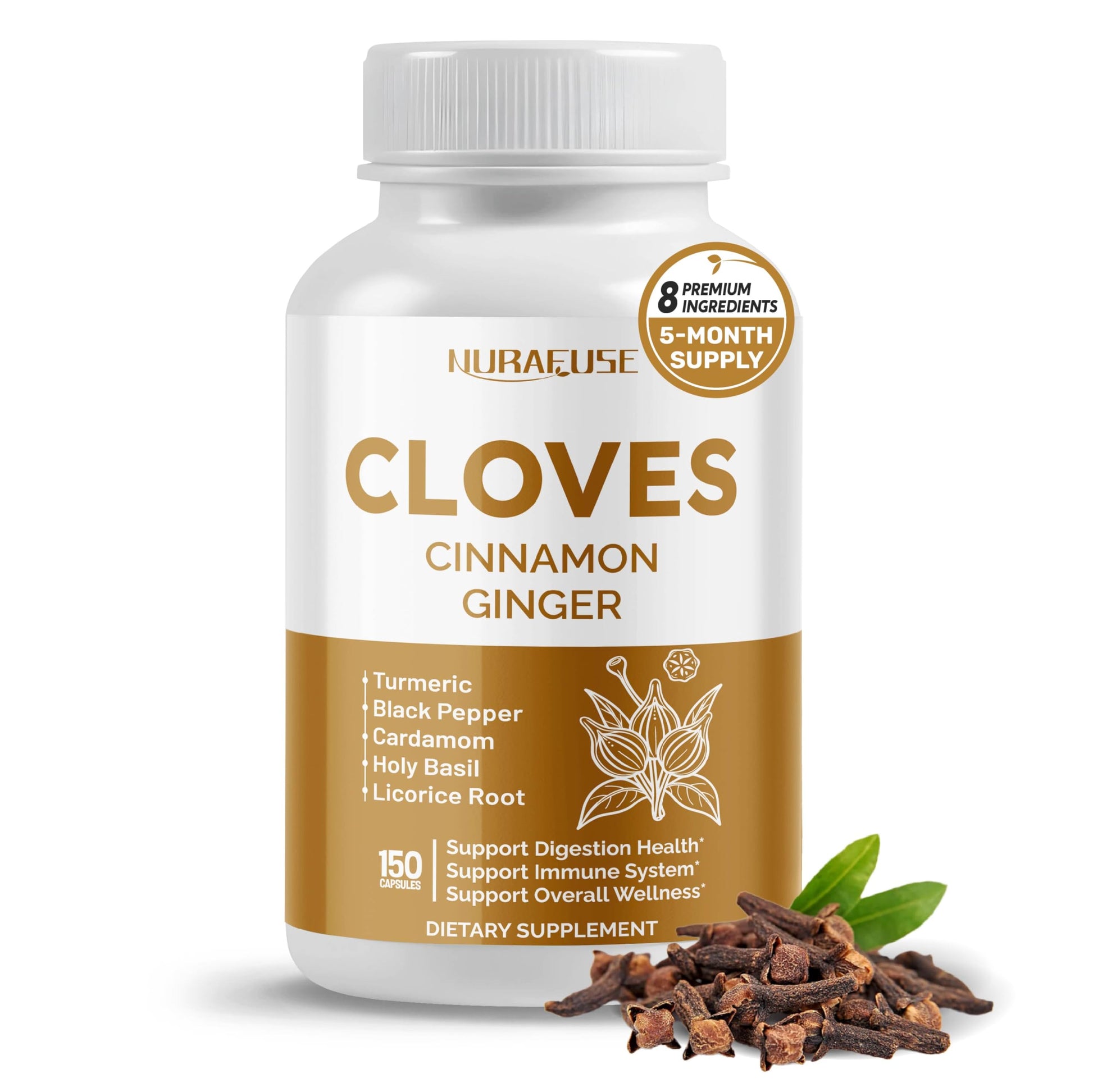 NURAFUSE Cloves Cinnamon Ginger Capsule 150 Count