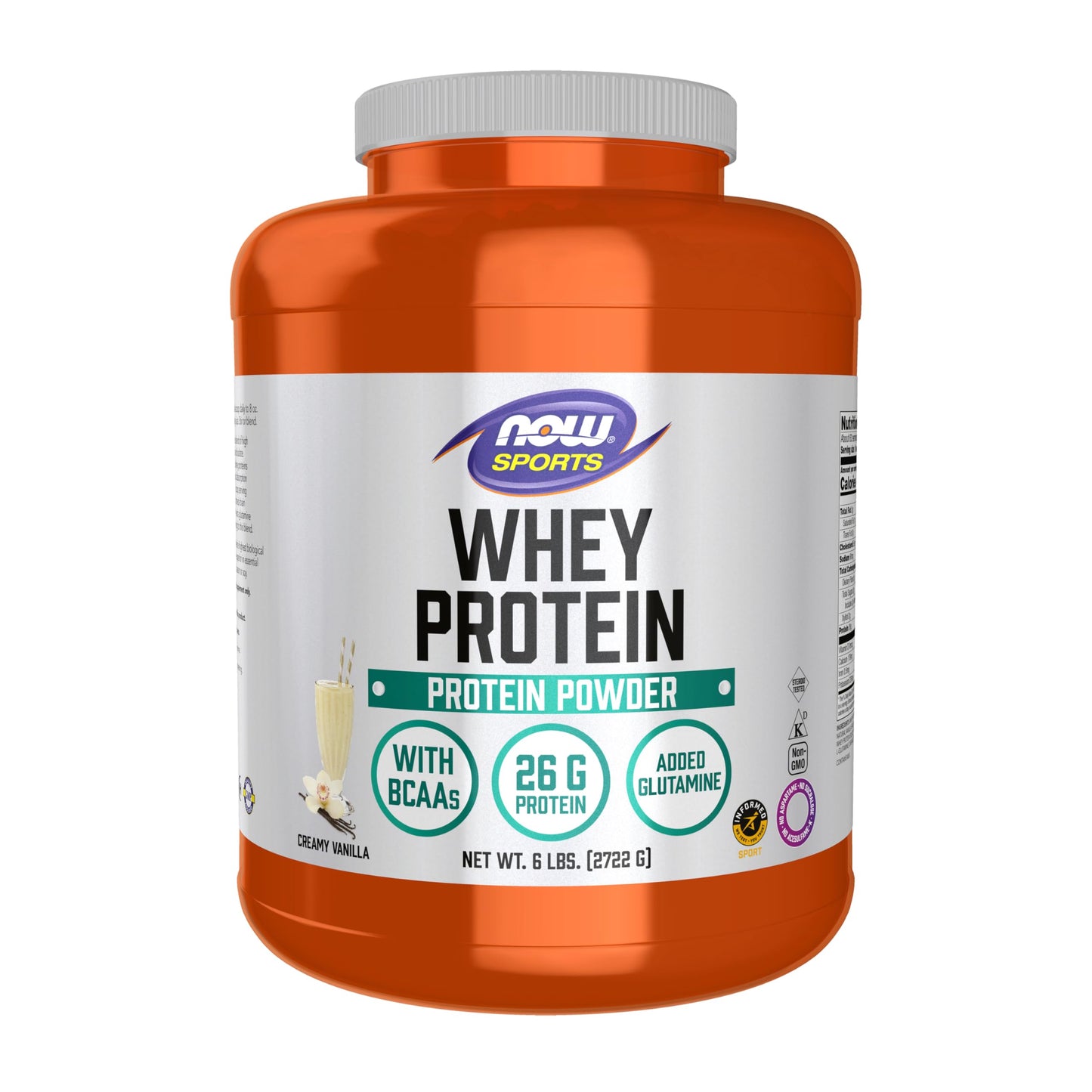 NOW Foods Whey Protein Powder with BCAAs, Creamy Vanilla, 96 Servings
