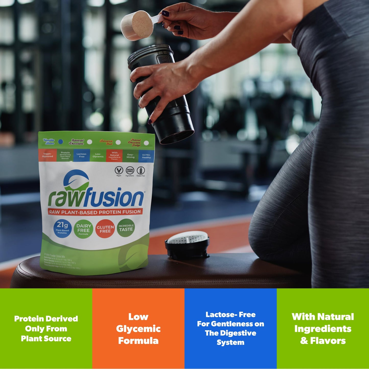 SAN Rawfusion Vegan Protein Powder Vanilla Bean, 60 Servings