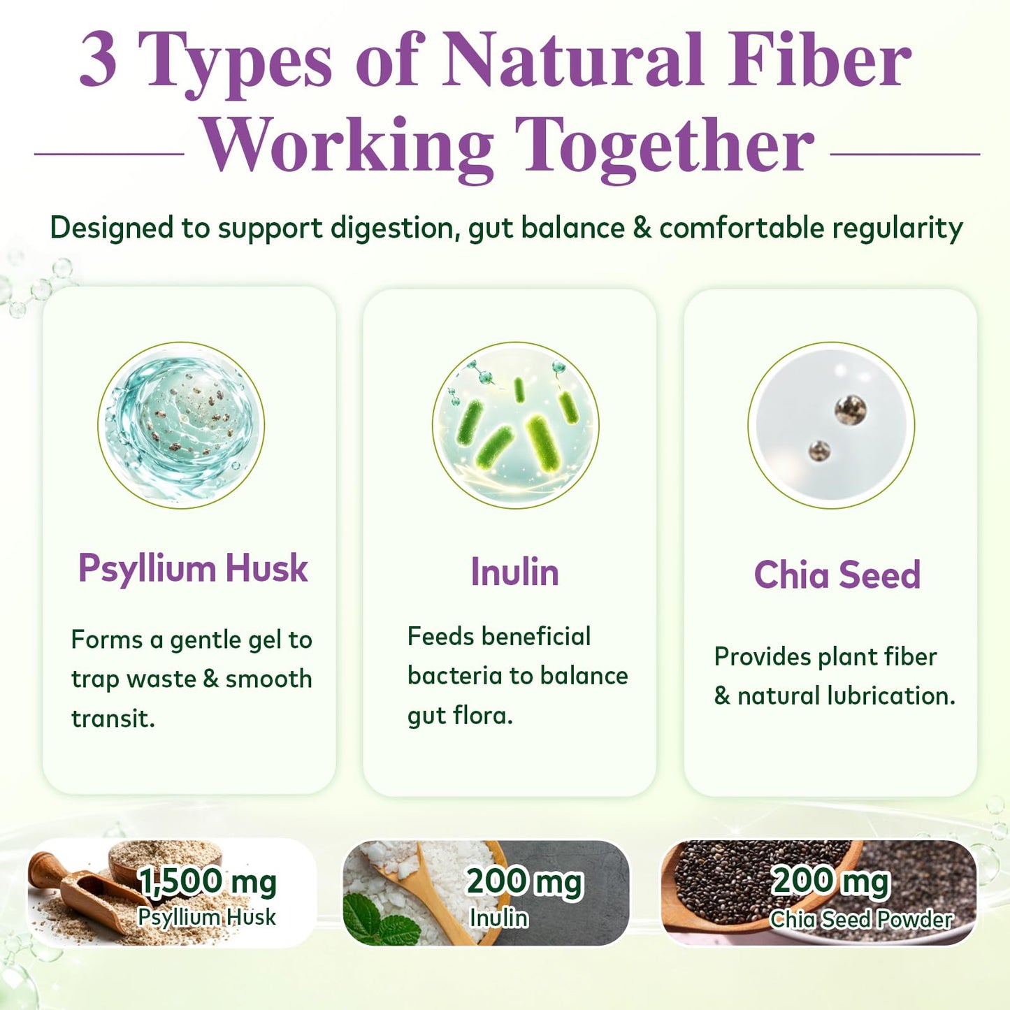 HFELIZ Psyllium Husk Fiber Gummies, Digestive Support, 60 Count