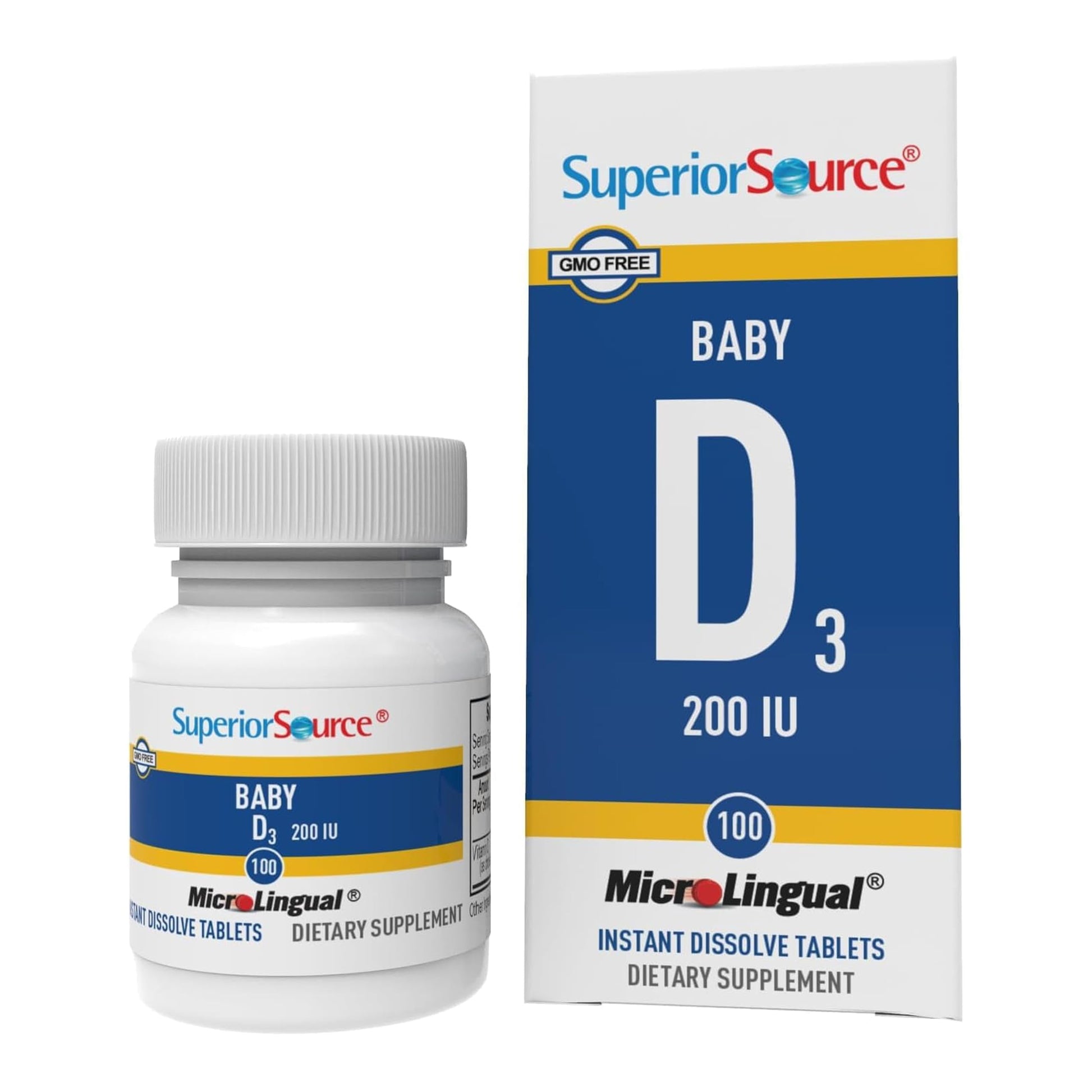 Superior Source Baby Vitamin D3 Tablets 100 Count