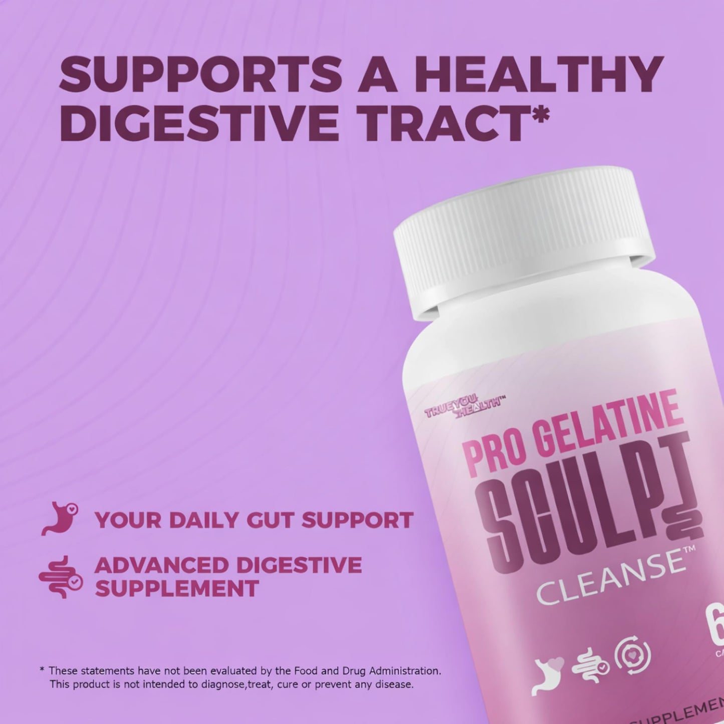 True You Health Pro Gelatine Sculpt Cleanse Capsules, 60 Count