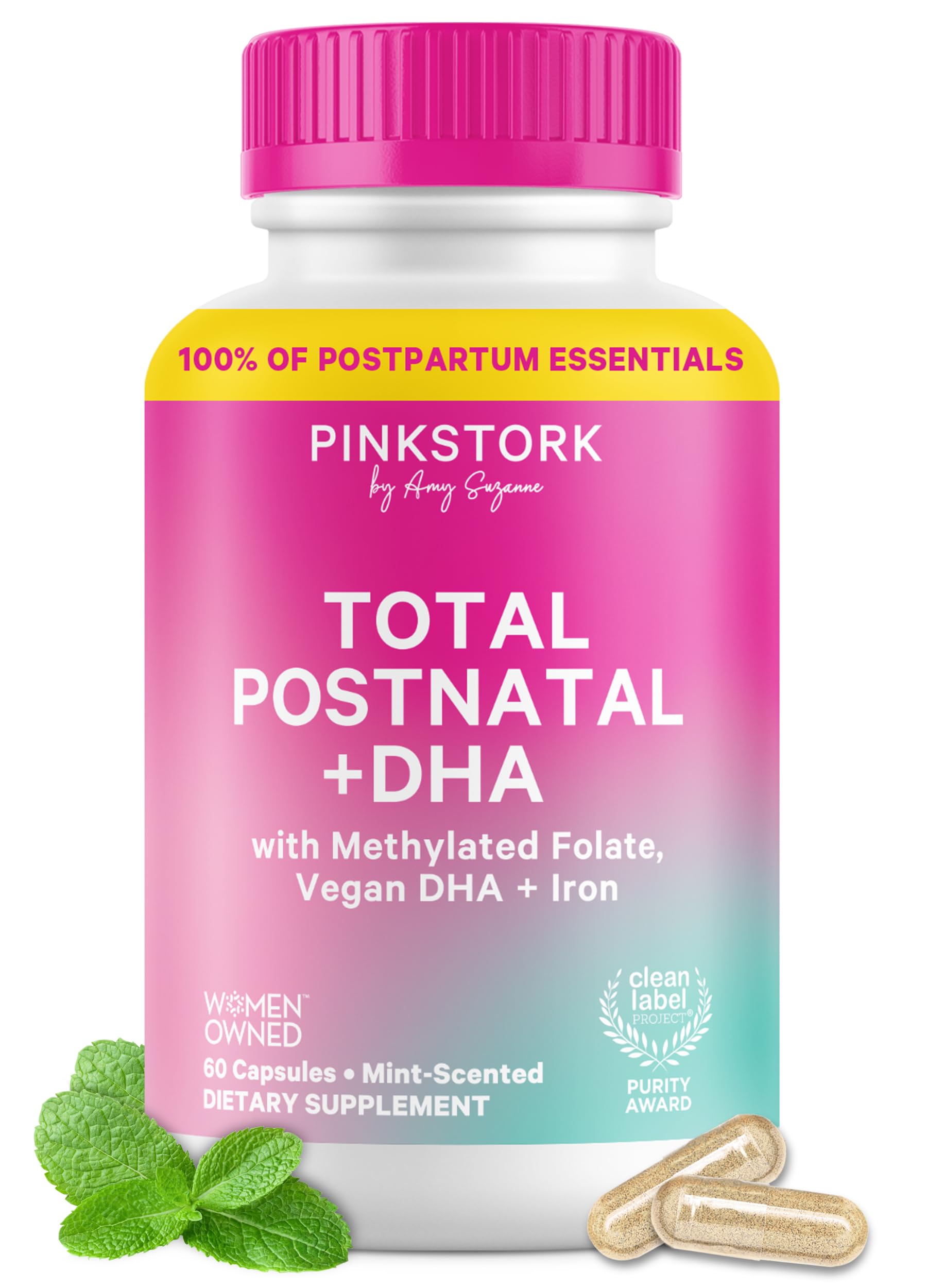 Pink Stork Total Postnatal Vitamins for Women Capsule 60 Count