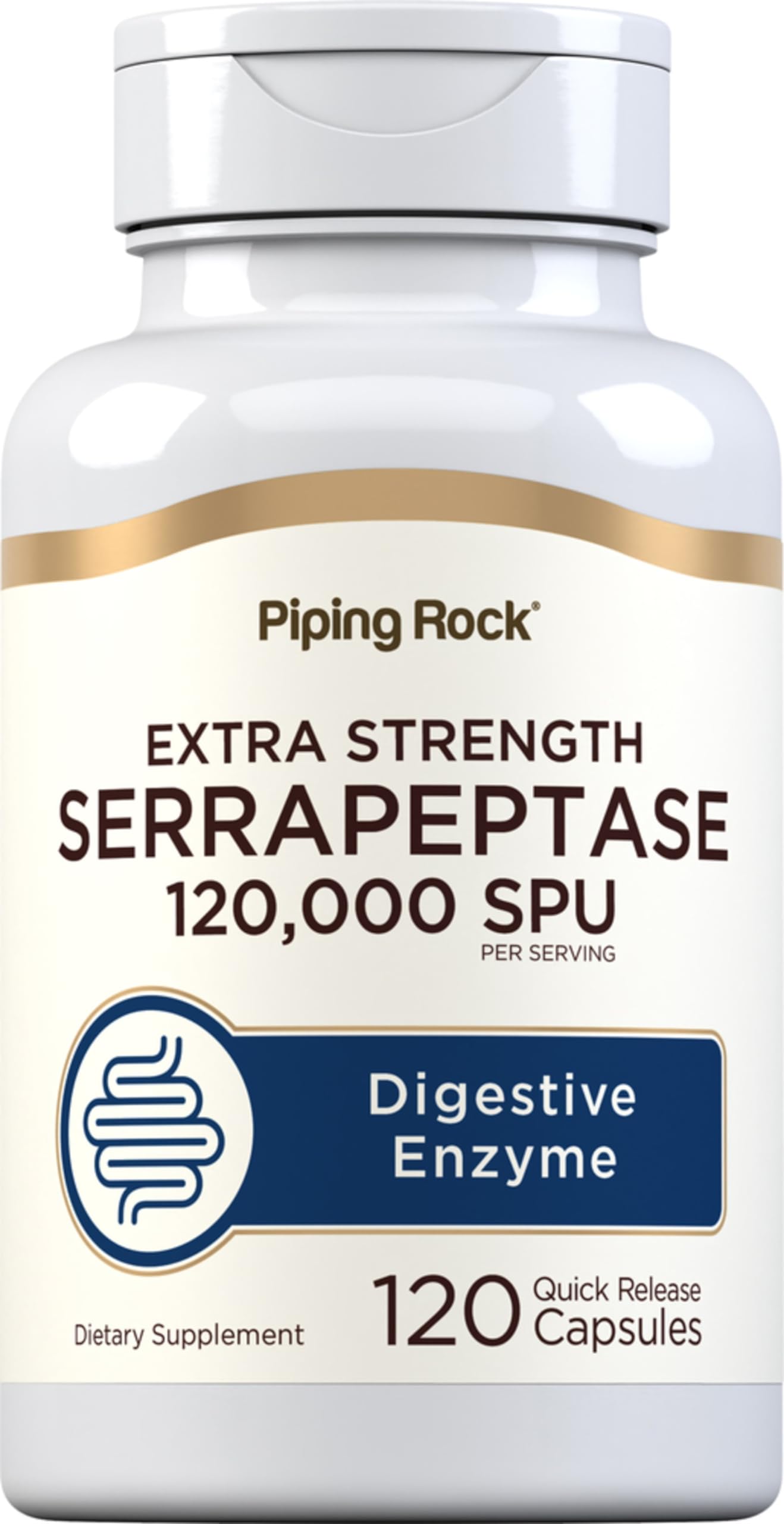 Piping Rock Serrapeptase 120000 SPU Capsules 120 Count