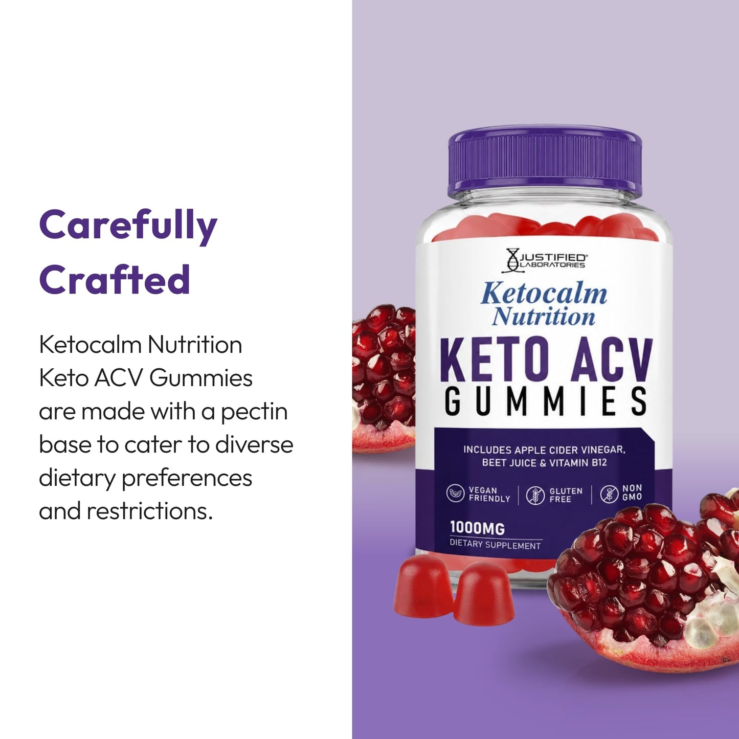 Justified Laboratories Ketocalm Nutrition Keto ACV Gummies 300 Gummies