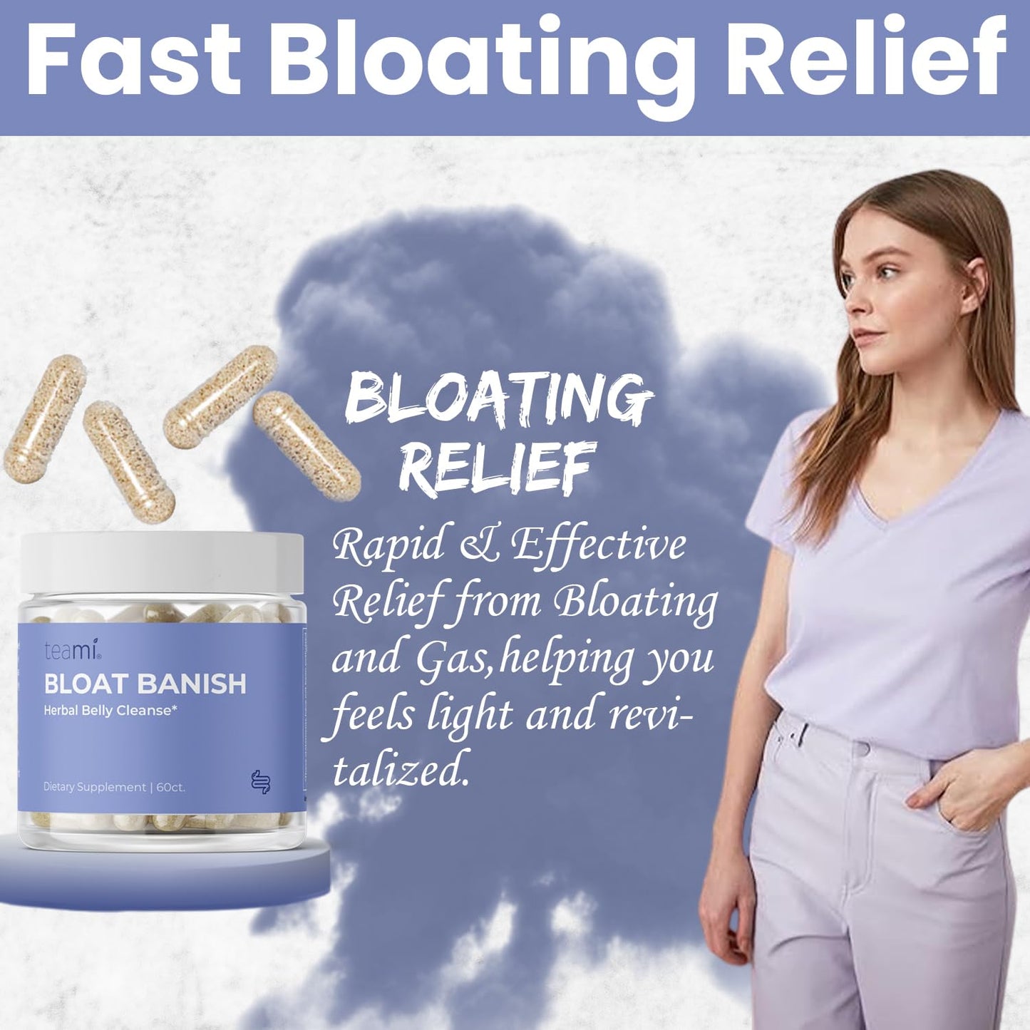 Teami Bloat Banish Debloat Pills Capsules, 60 Count