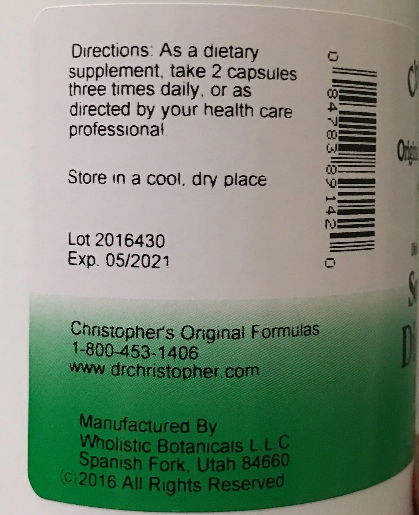 Christopher's Original Formulas Soothing Digestion Capsule 180