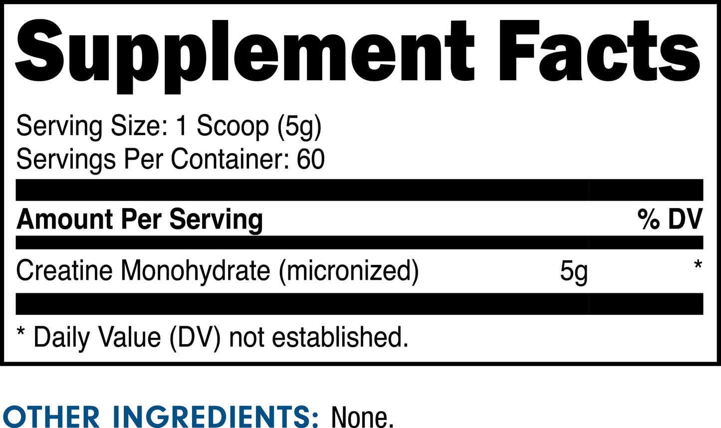 Bucked Up Pure Micronized Creatine Monohydrate Powder 300 Grams
